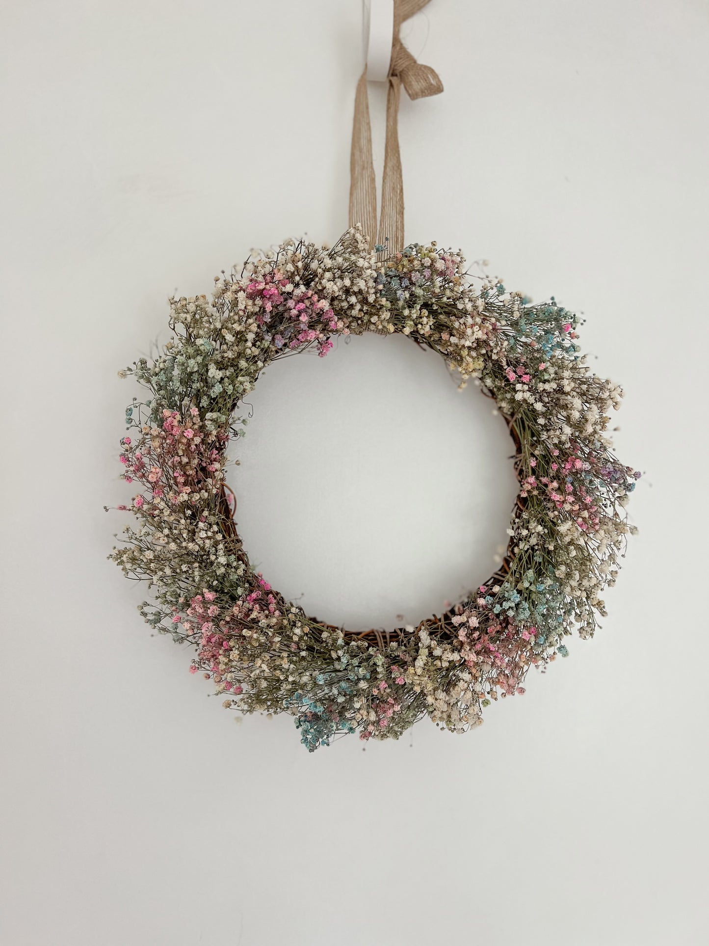 Pastel Babys Breath Wreath, Modern Door Wreath Spring, Gypsophila Pink Floral Wreath, Modern Dried Flower Baby Shower Wreath Pastel Easter