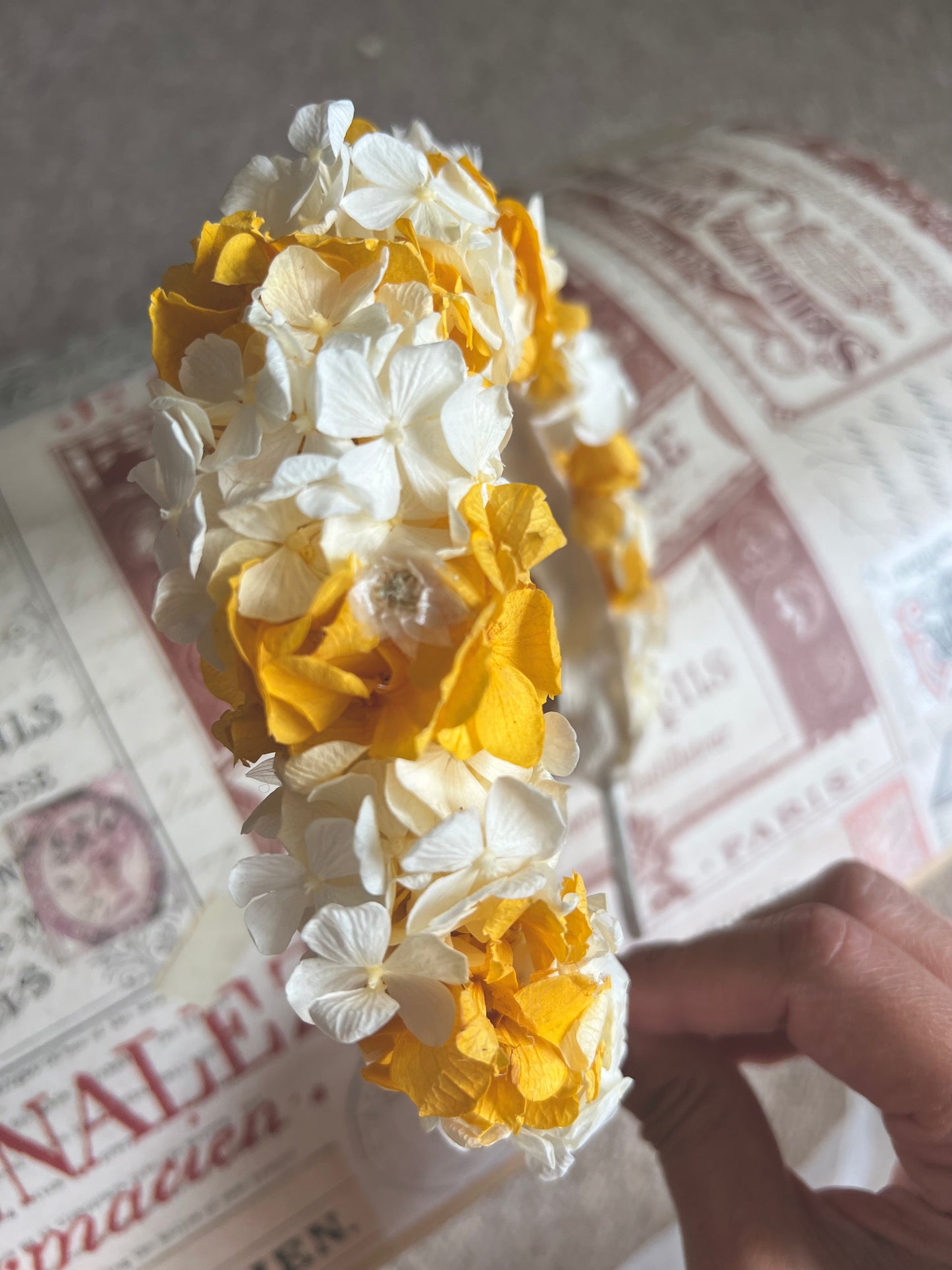 Yellow and White Floral Headband