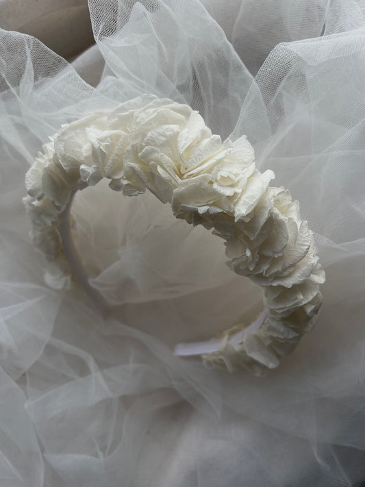 White Hydrangea Headband