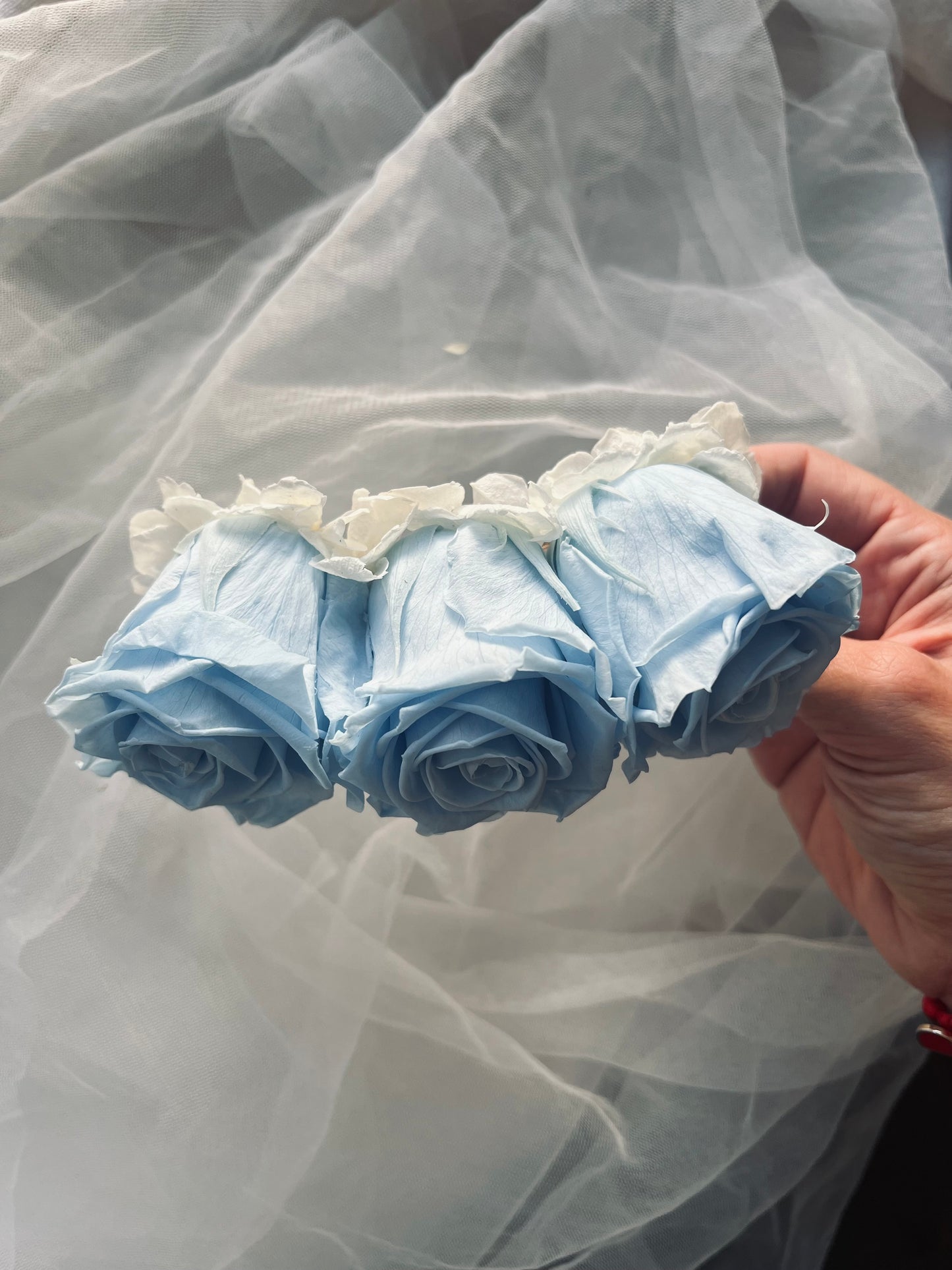 Blue Rose Hair Comb
