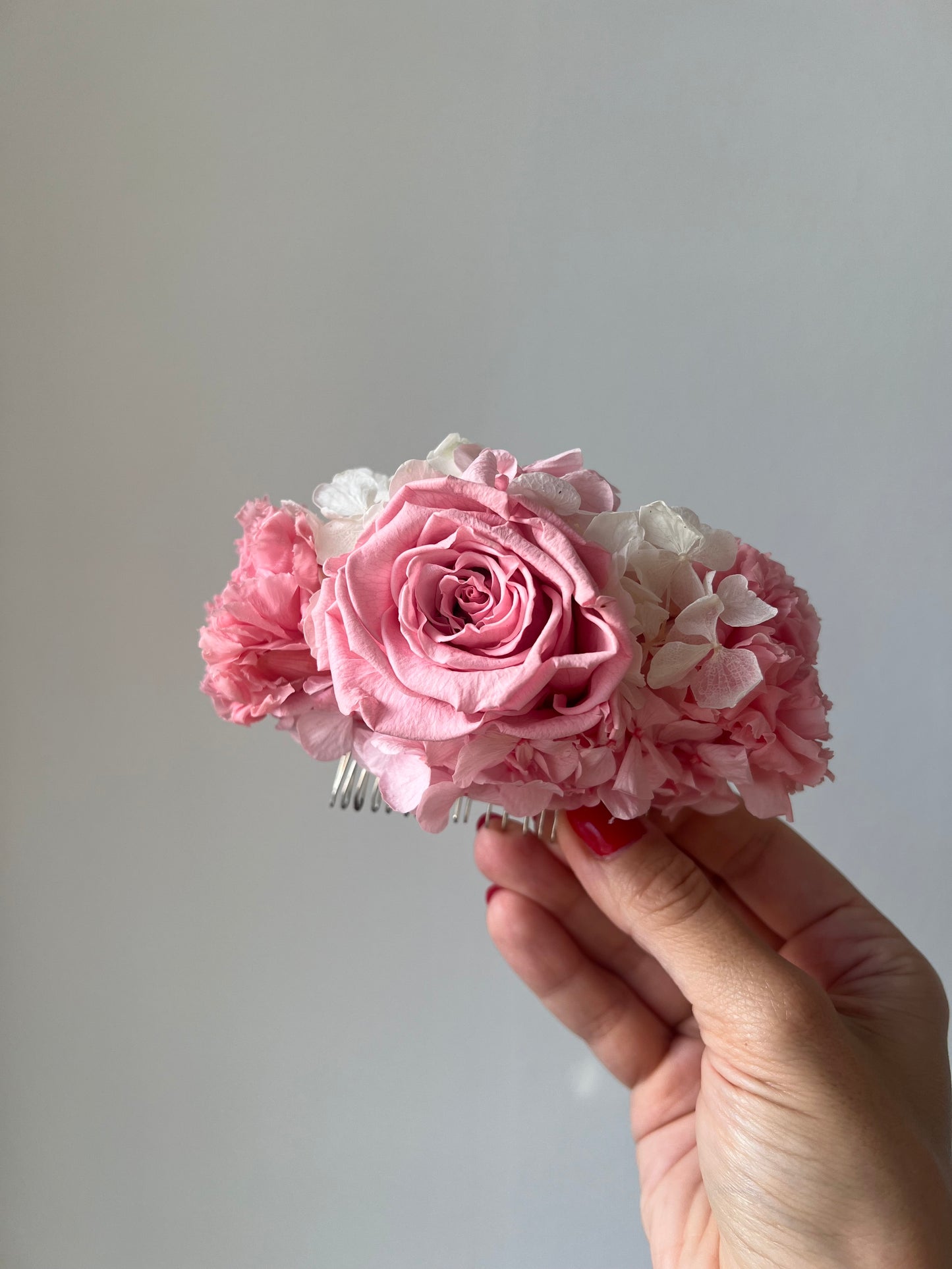 Hot Pink Rose Hair Comb