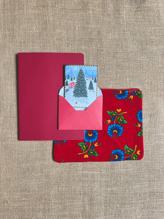 Christmas Gift Set Red Floral / Letterbox Gift Box