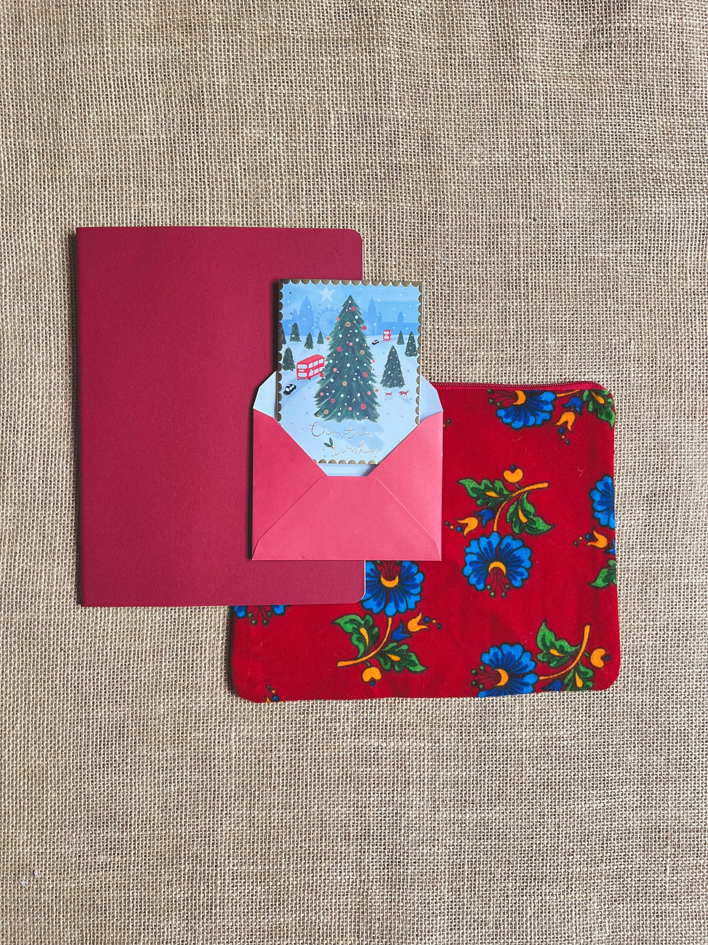Christmas Gift Set Red Floral / Letterbox Gift Box