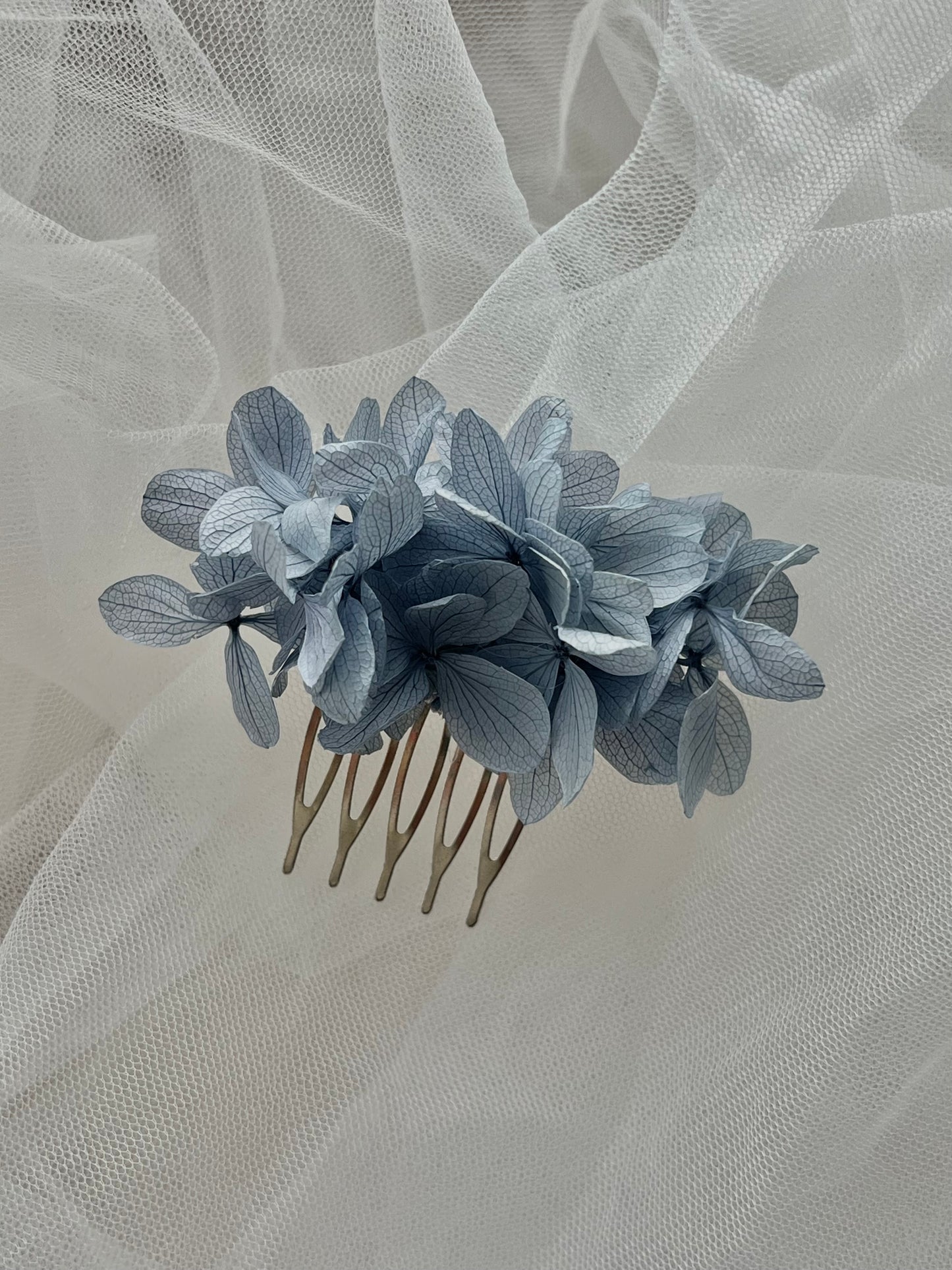 Dusty Blue Floral Mini Comb