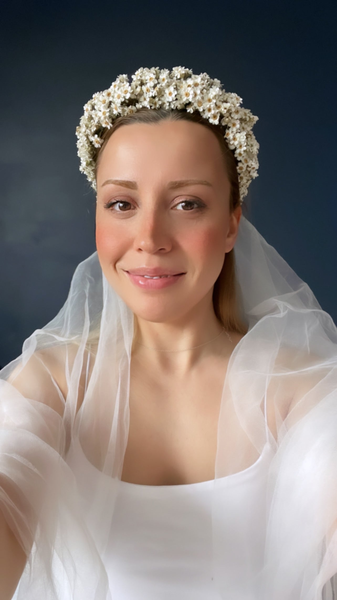 Dried Daisy Headband, White Daisy Floral Tiara, Dried Mini Daisy Flower Crown, Dried Flower Crown