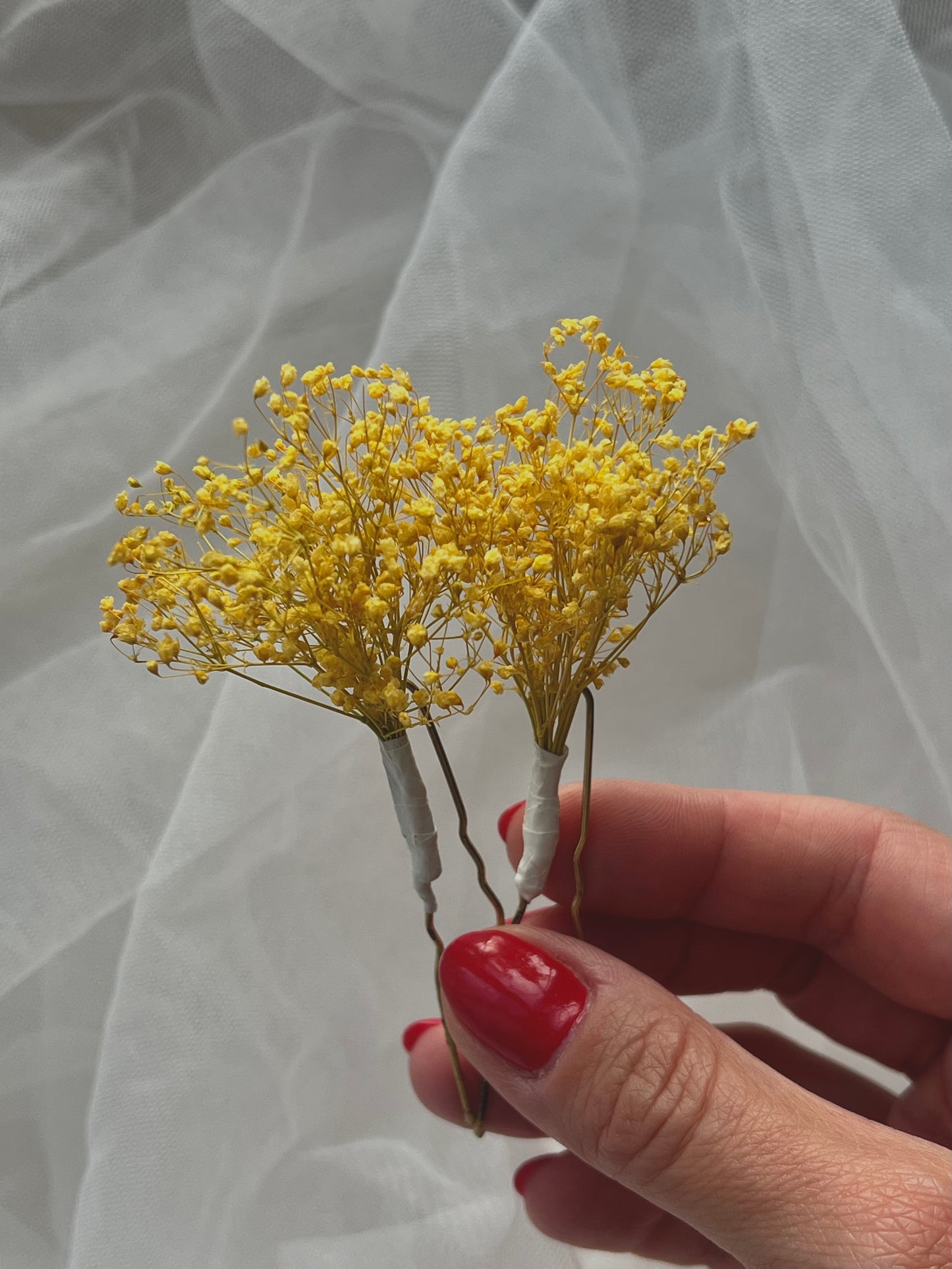 Preserved Gypsophila Hair Pin Set