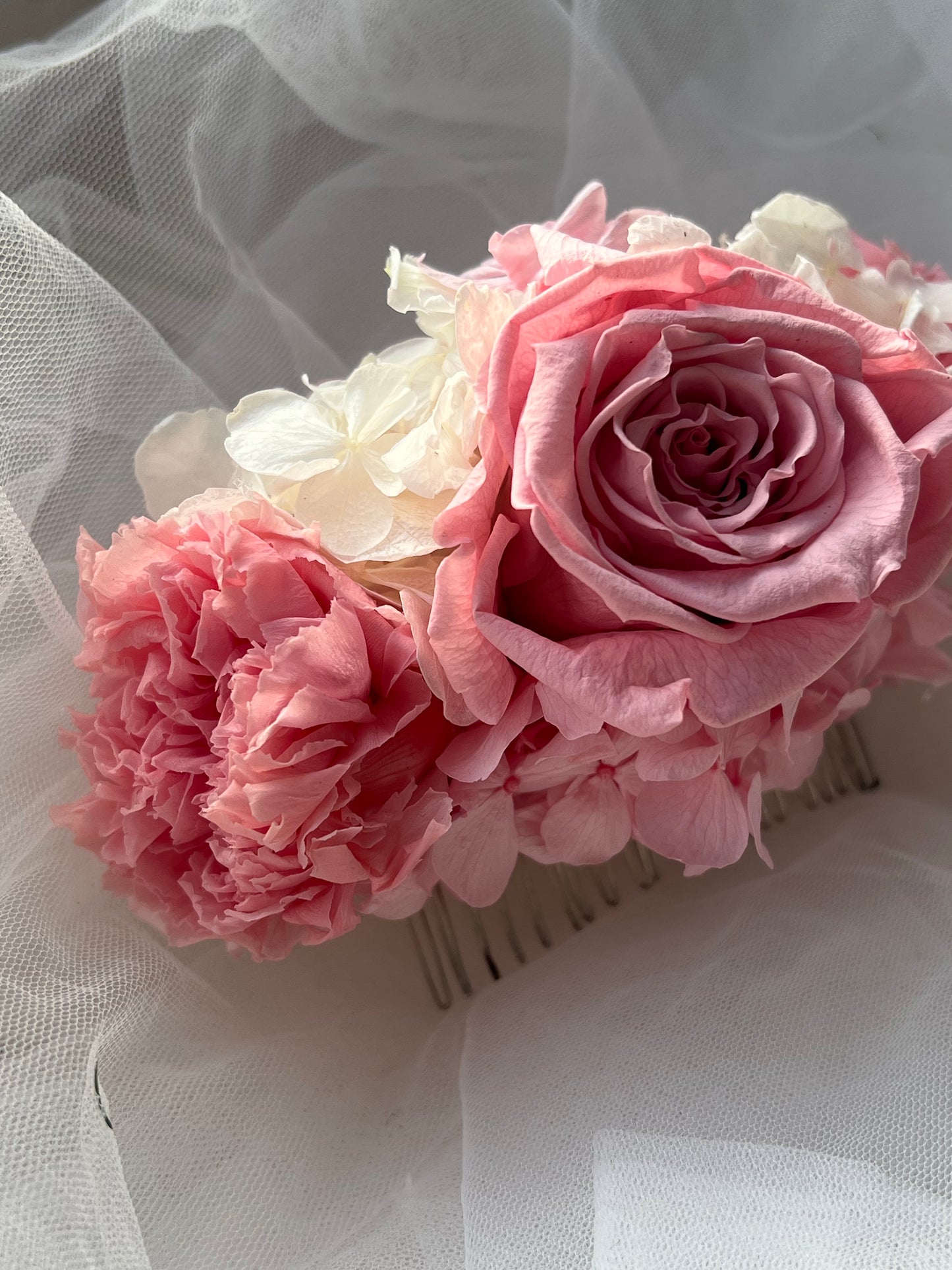 Hot Pink Rose Hair Comb
