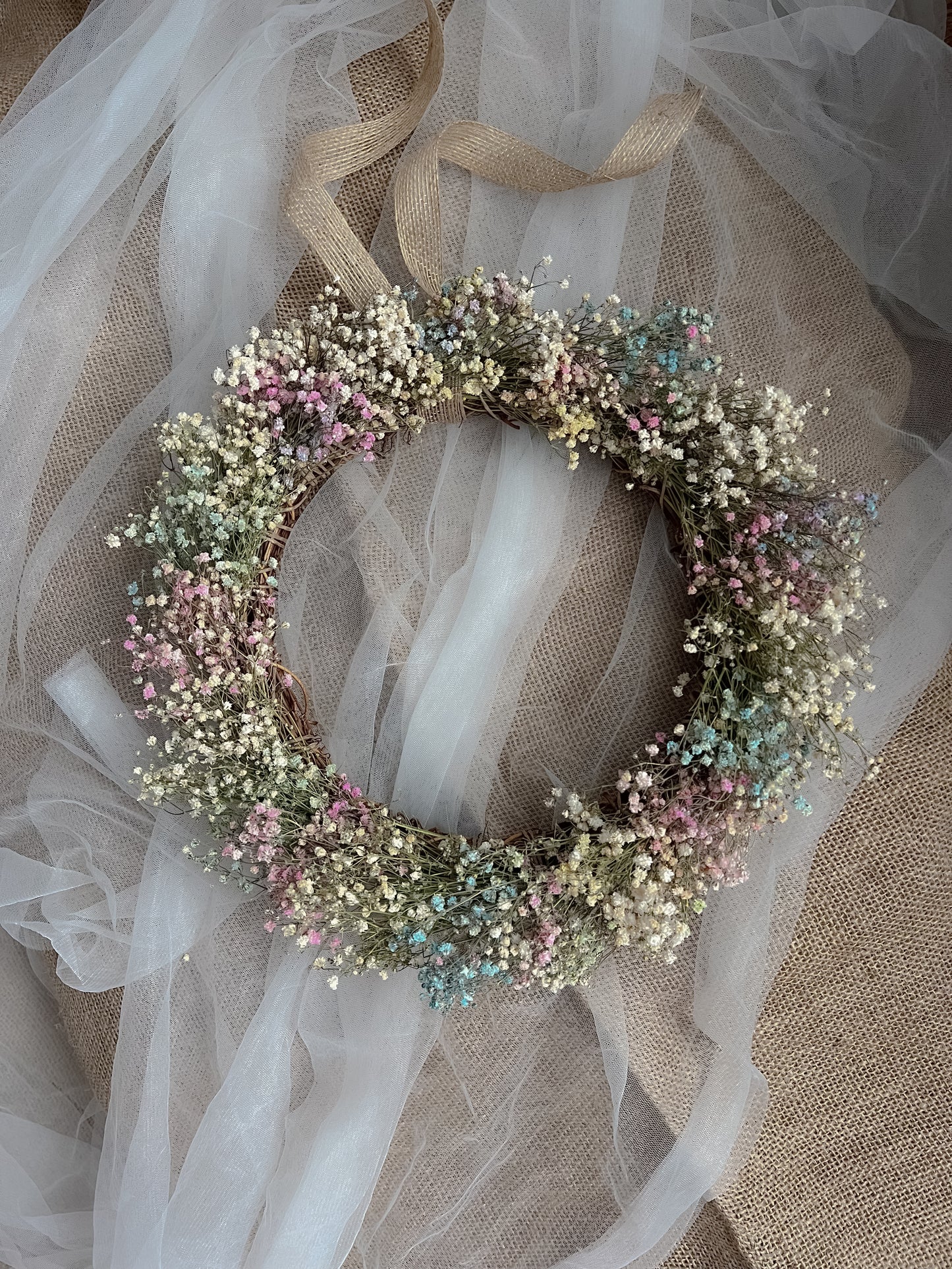 Pastel Babys Breath Wreath, Modern Door Wreath Spring, Gypsophila Pink Floral Wreath, Modern Dried Flower Baby Shower Wreath Pastel Easter