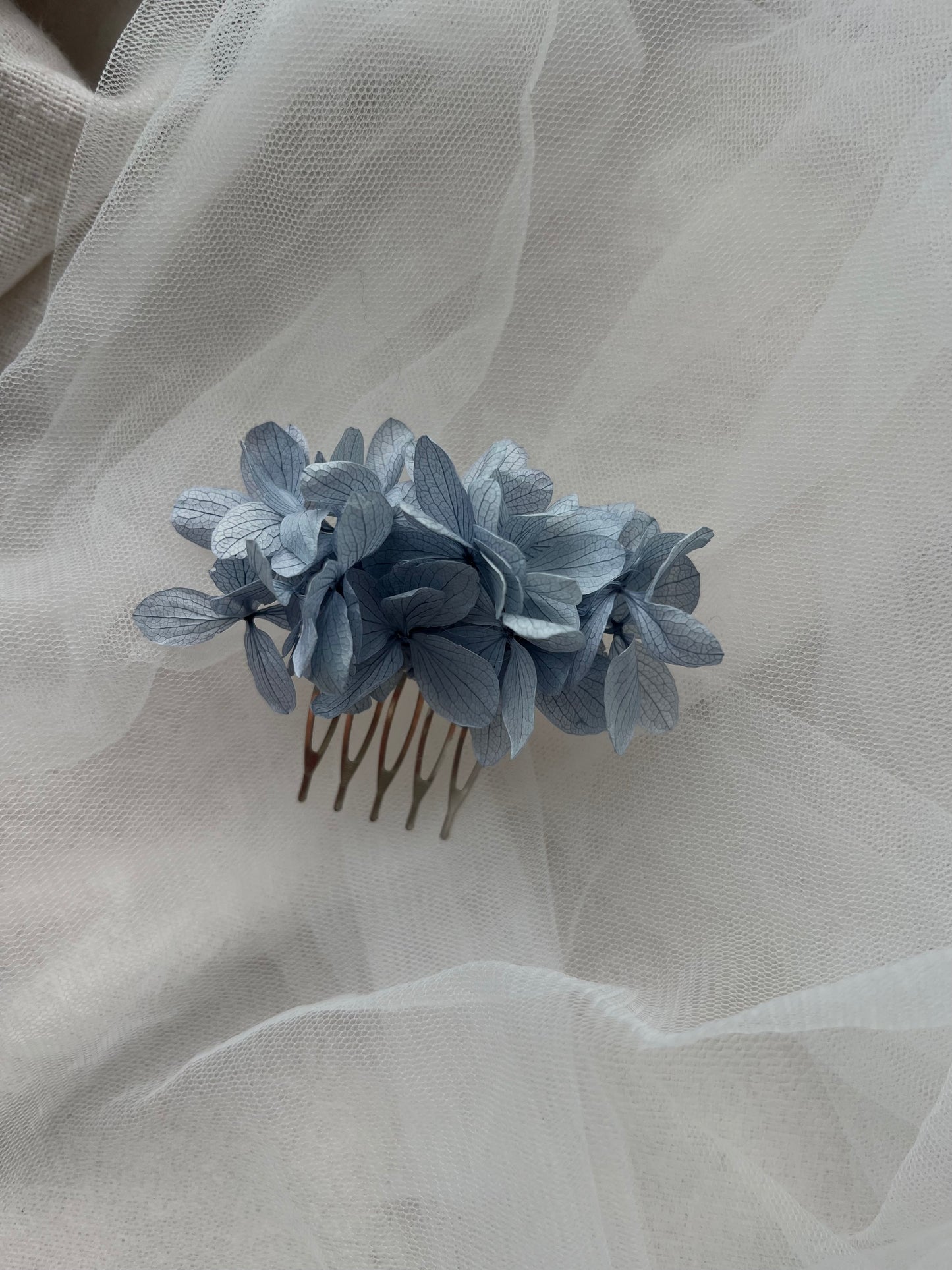 Dusty Blue Floral Mini Comb