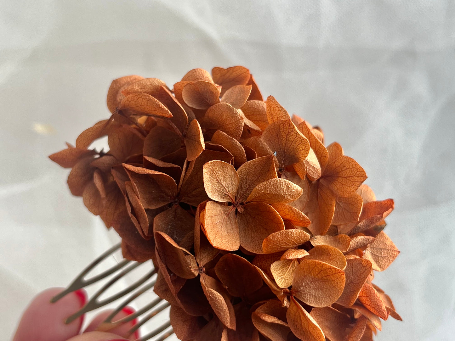 Burnt Orange / Terracotta Floral Hair Comb