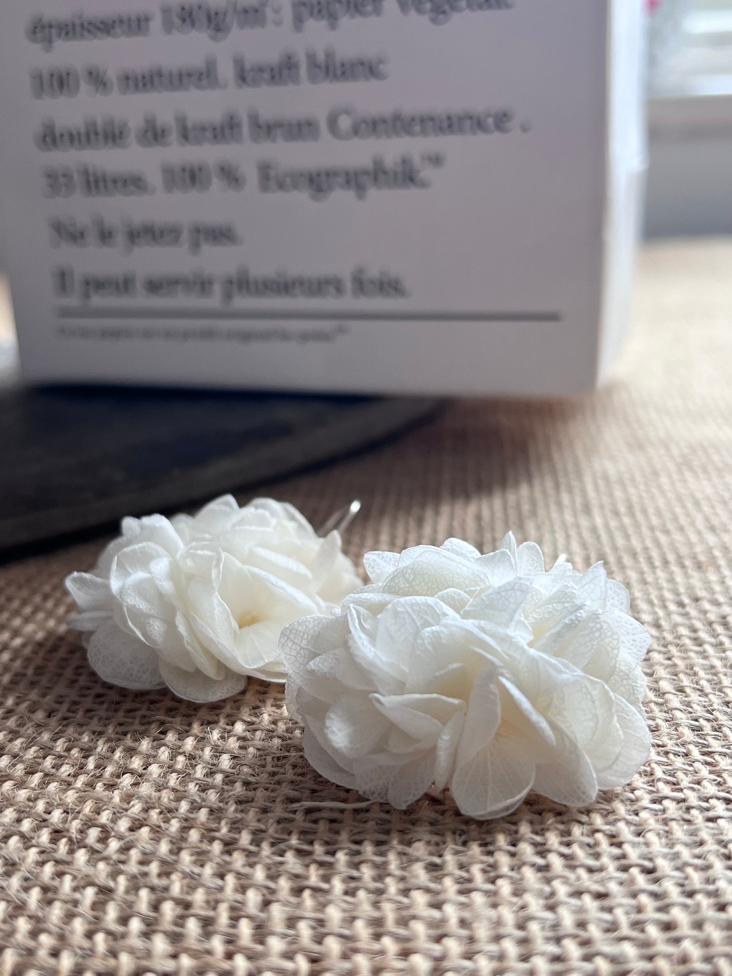 White Flower Earrings, Minimal Bridal Jewelry, Boho Wedding Drop Earrings, Silver Jewellery, Preserved Real Hydrangea Everlasting Flowers UK