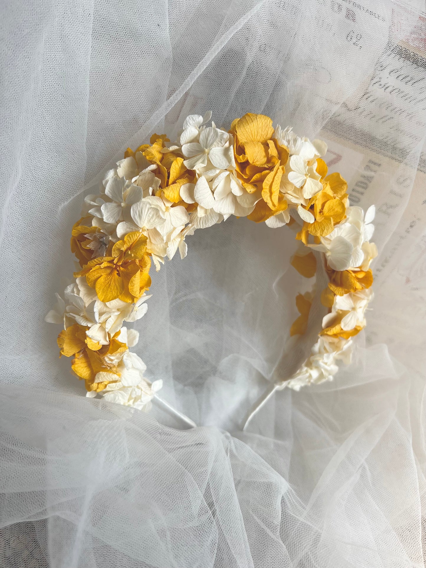 Yellow and White Floral Headband