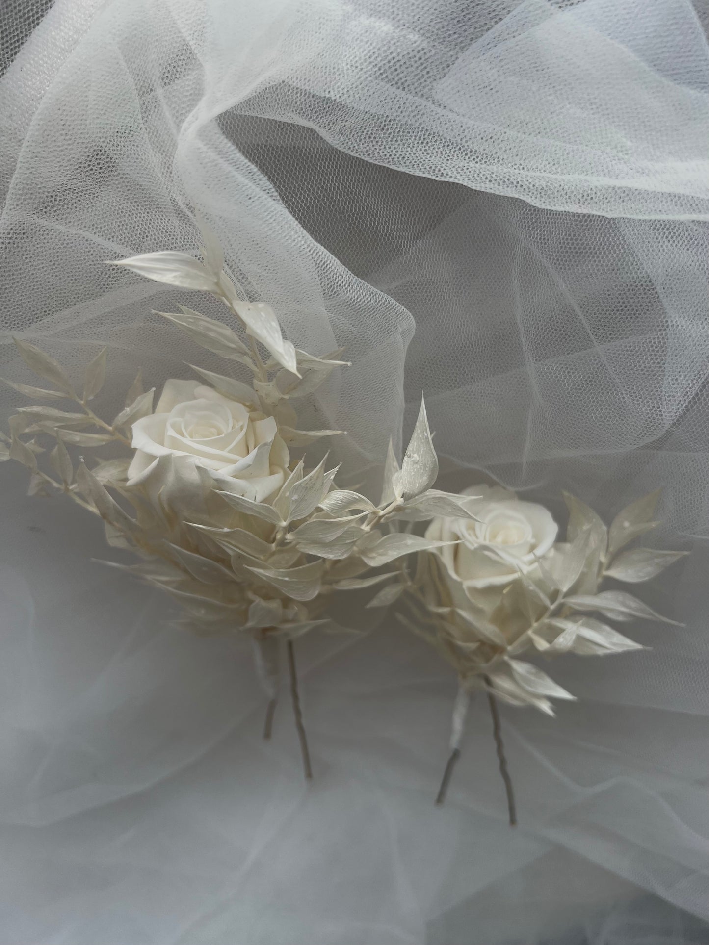 Ivory Rose Hair Pin Set of 2