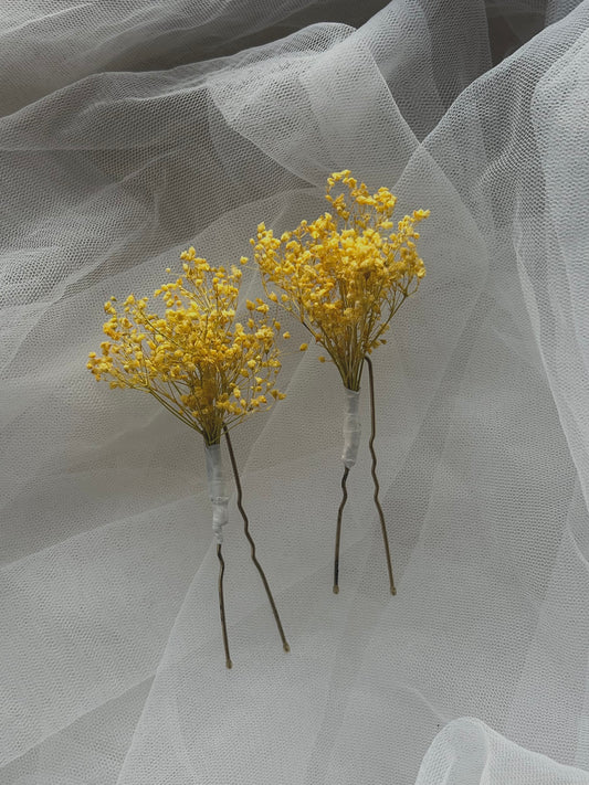 Preserved Gypsophila Hair Pin Set