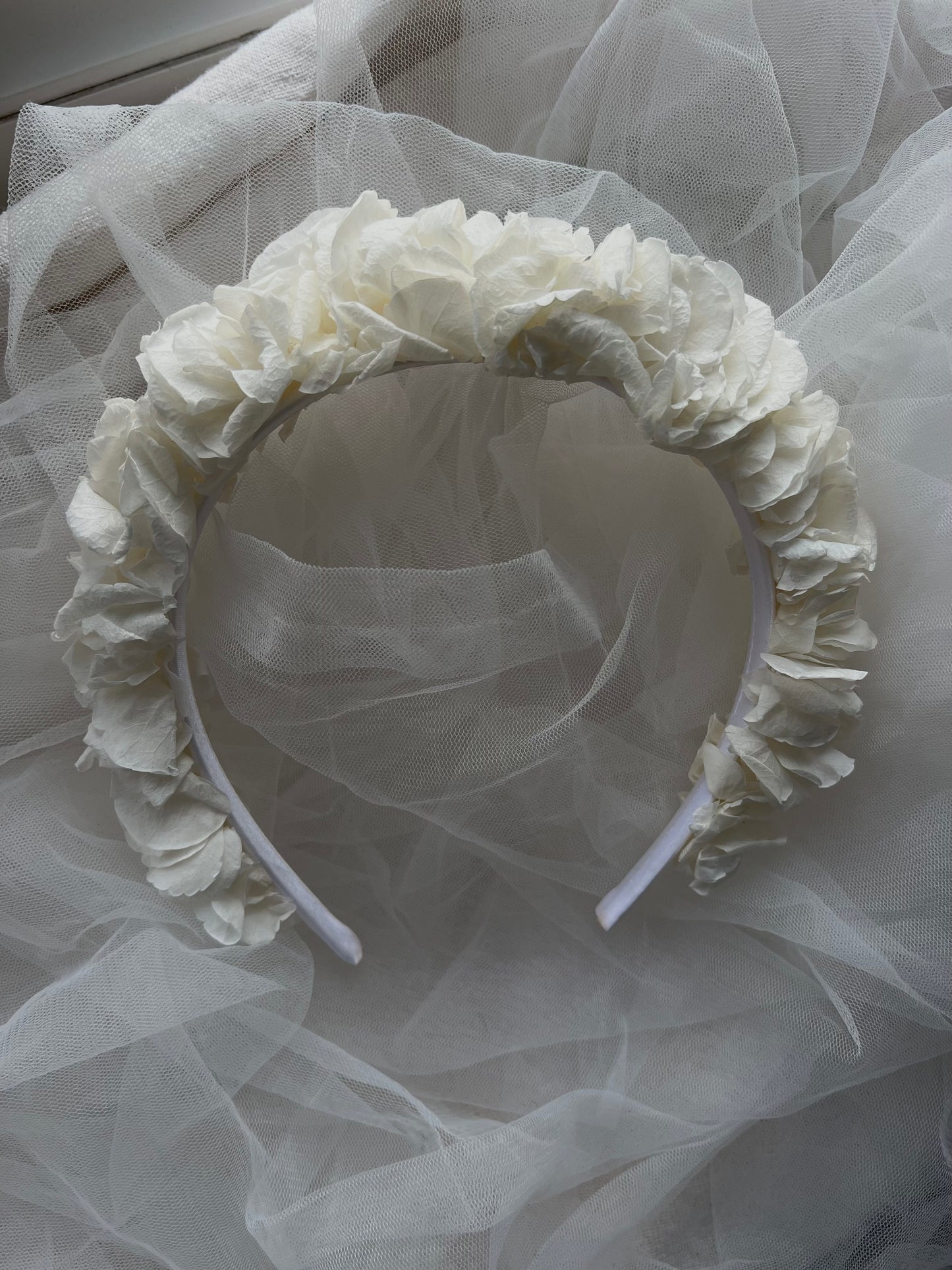 White Hydrangea Headband