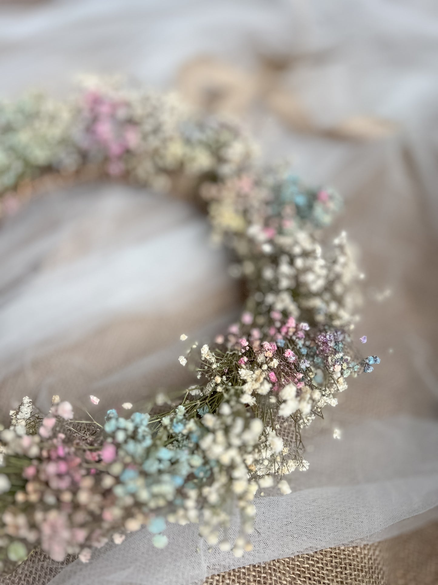 Pastel Babys Breath Wreath, Modern Door Wreath Spring, Gypsophila Pink Floral Wreath, Modern Dried Flower Baby Shower Wreath Pastel Easter