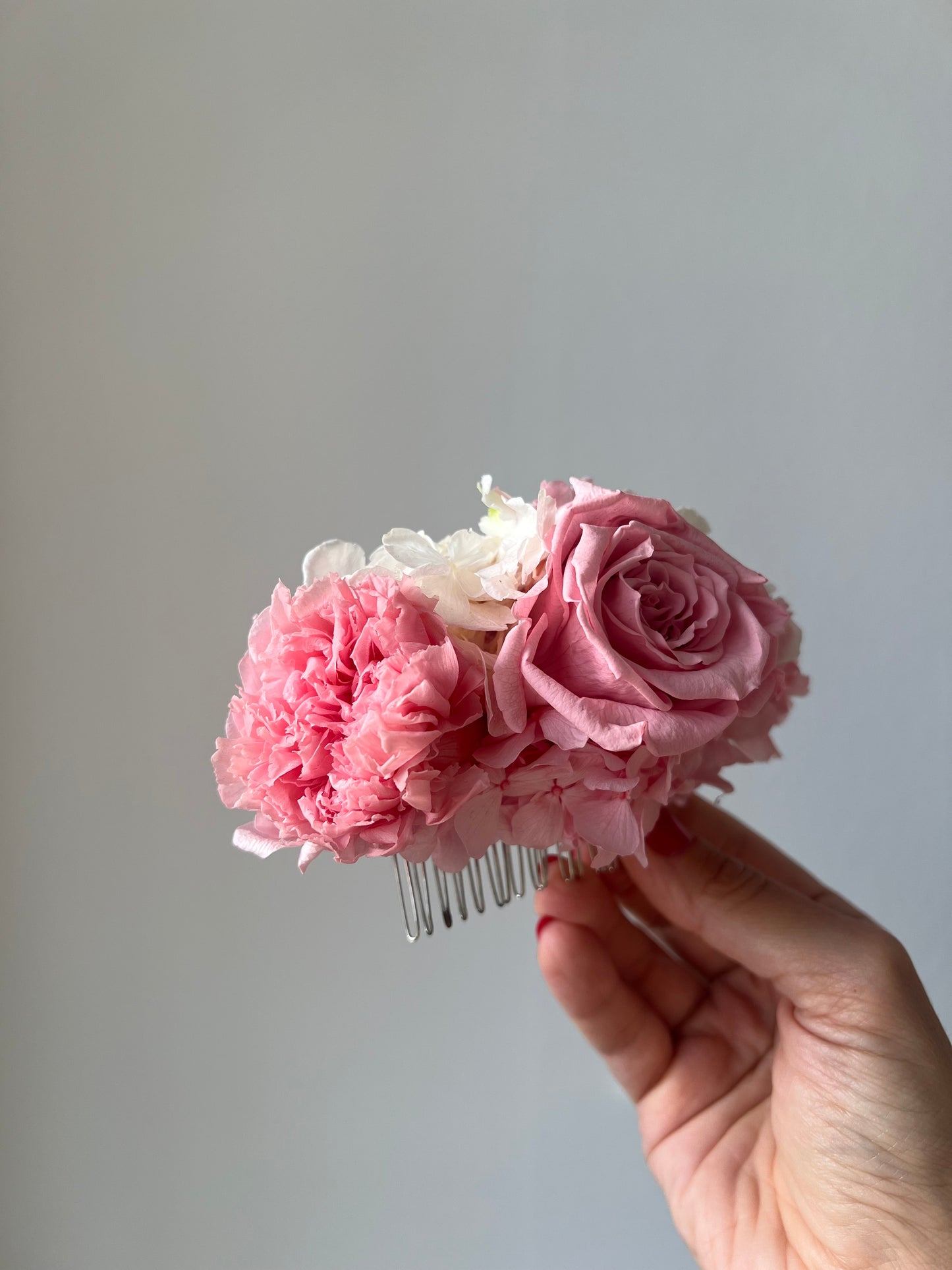 Hot Pink Rose Hair Comb