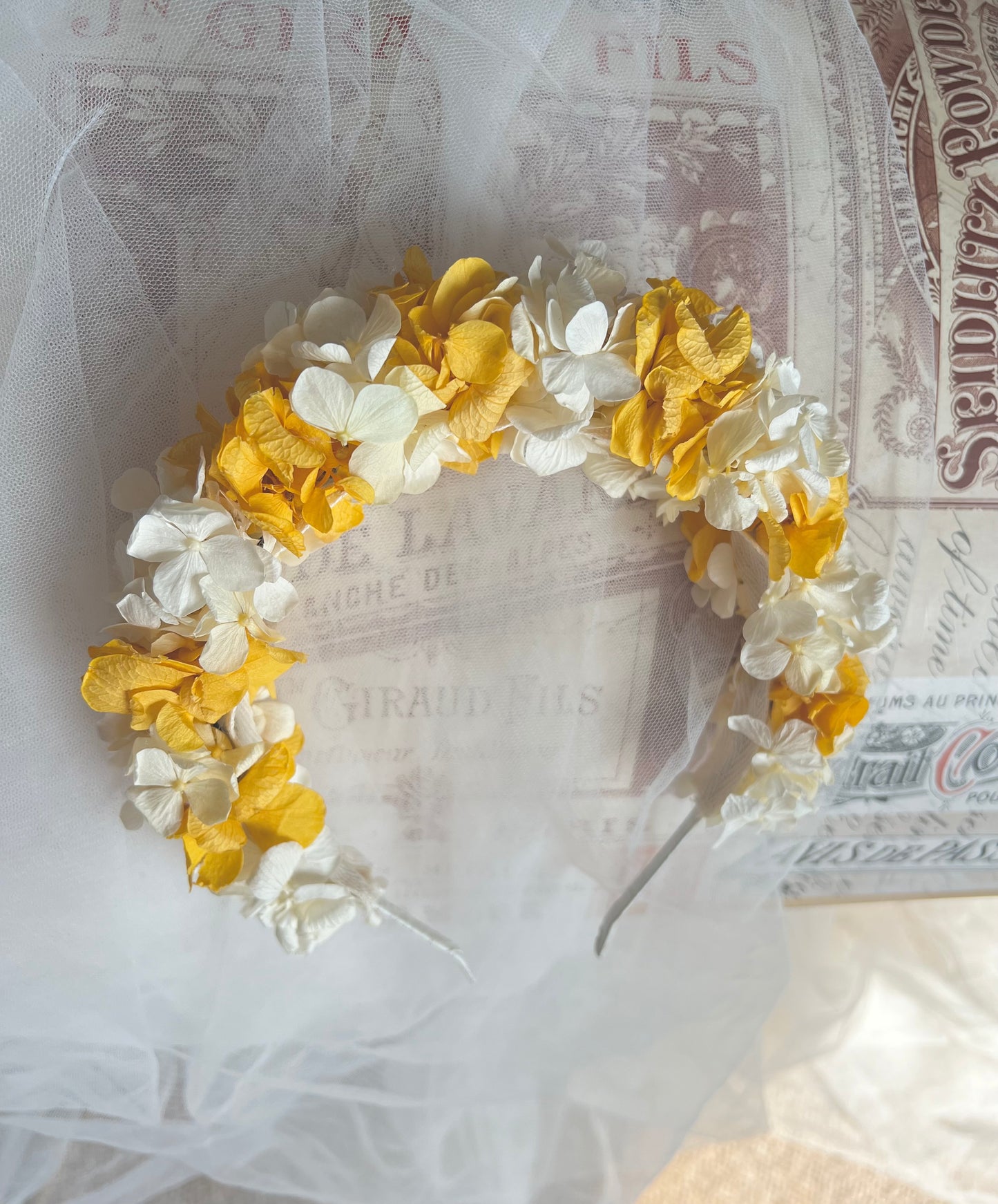 Yellow and White Floral Headband