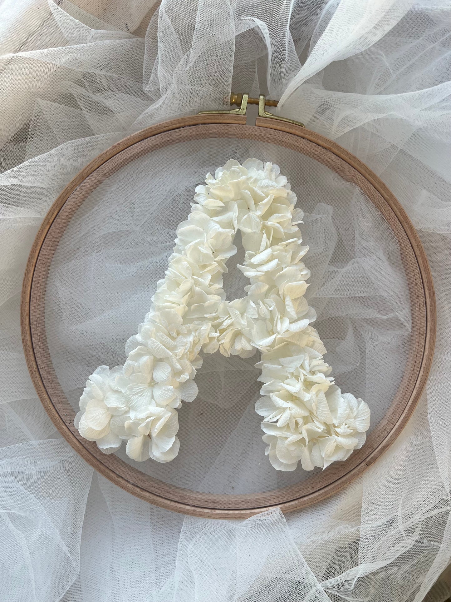 Letter A Floral Hoop Wall Decoration