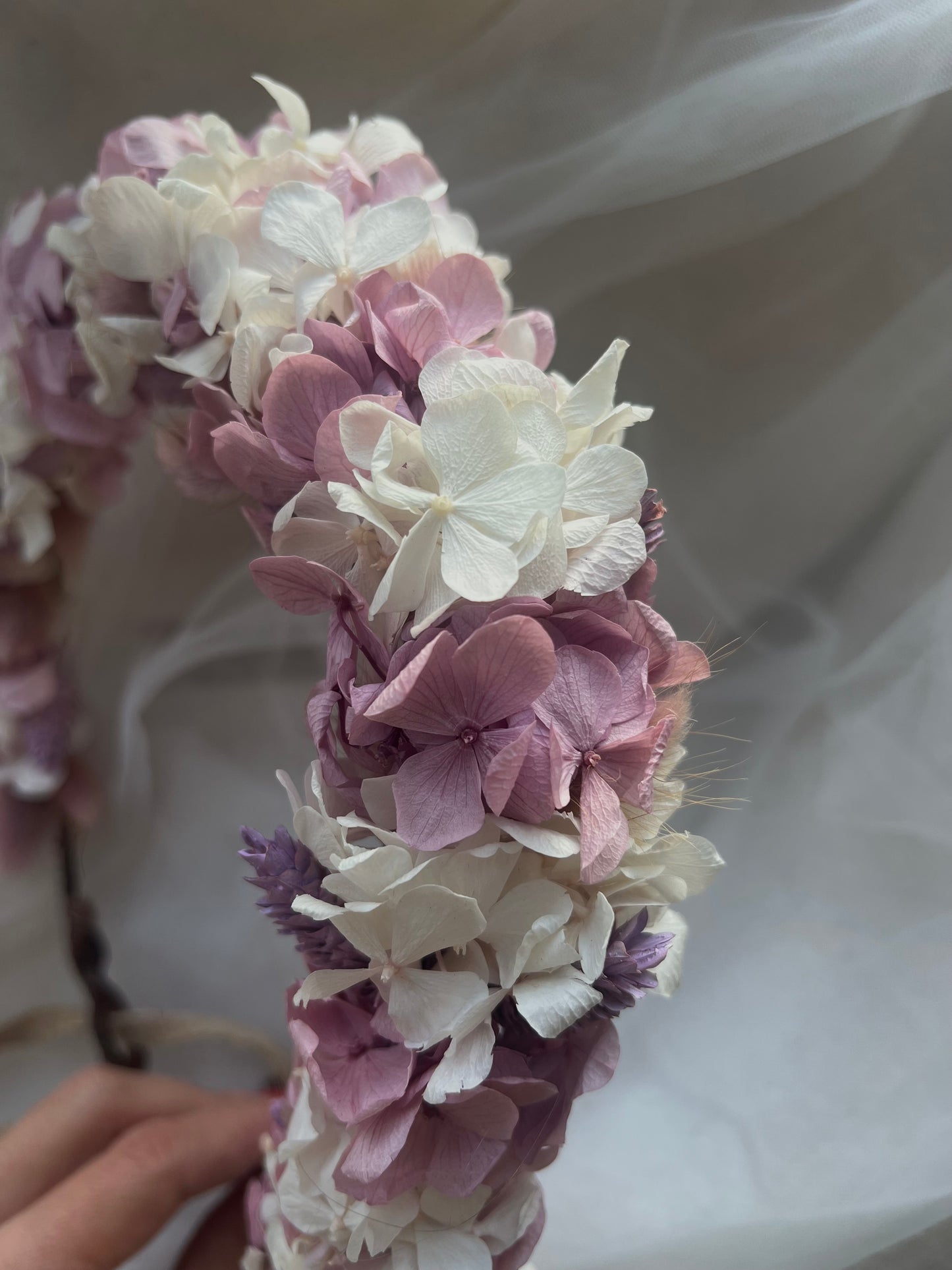 Lilac and White Floral Headband