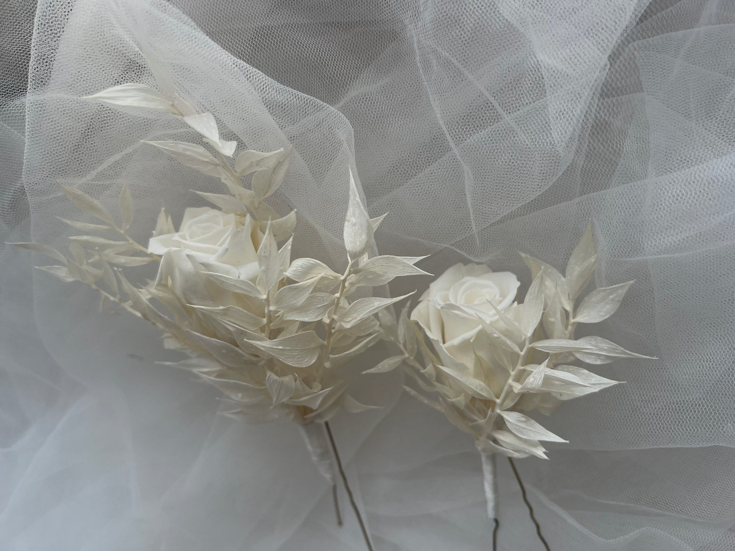 Ivory Rose Hair Pin Set of 2