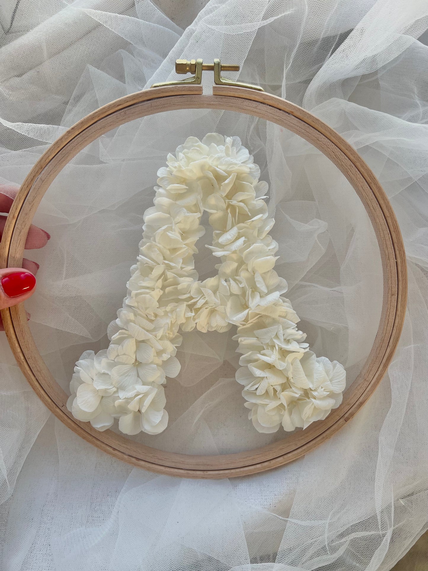 Letter A Floral Hoop Wall Decoration