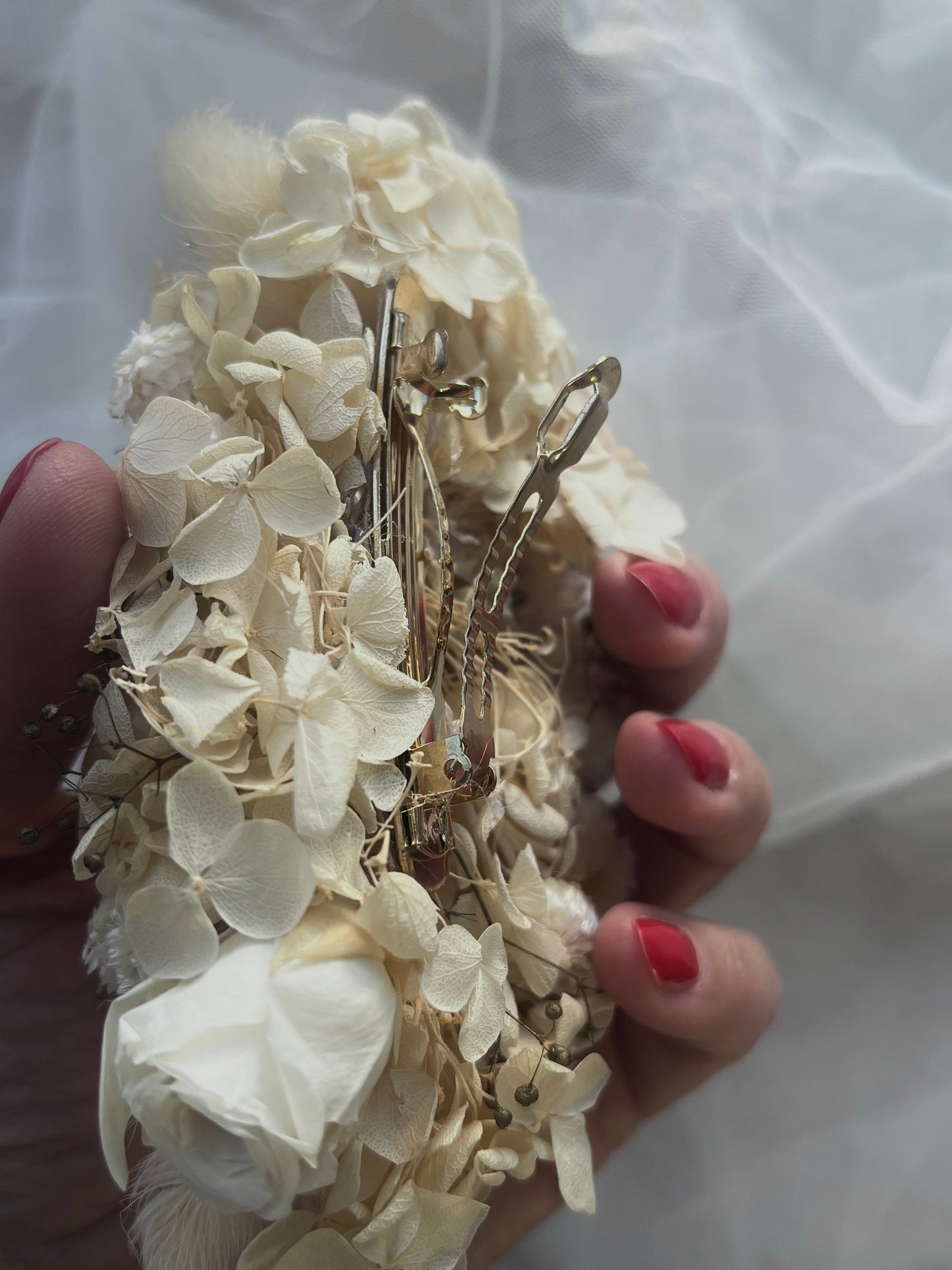 Ivory / Cream Floral Headpiece / French Barrette