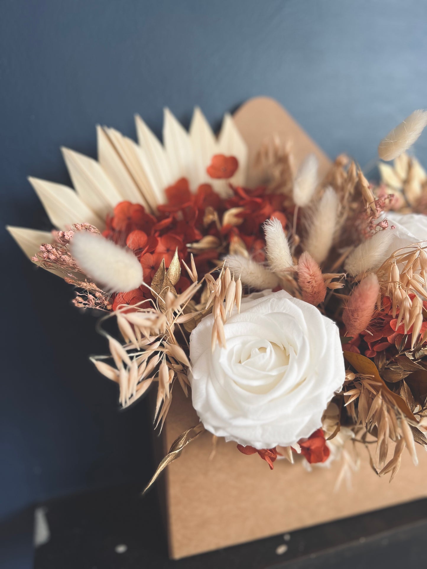 Boho Floral Decor, Bohemian Dried Flower Arrangement, Handmade House Gift, Beige and Pastel Flower Gift for Her, Everlasting Flower Design