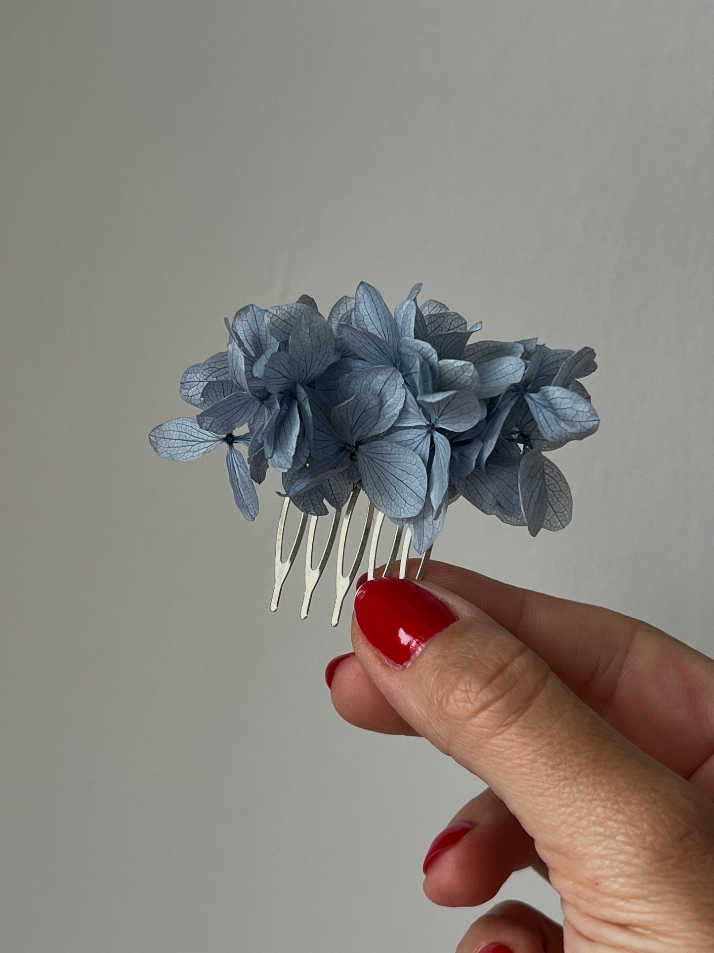 Dusty Blue Floral Mini Comb