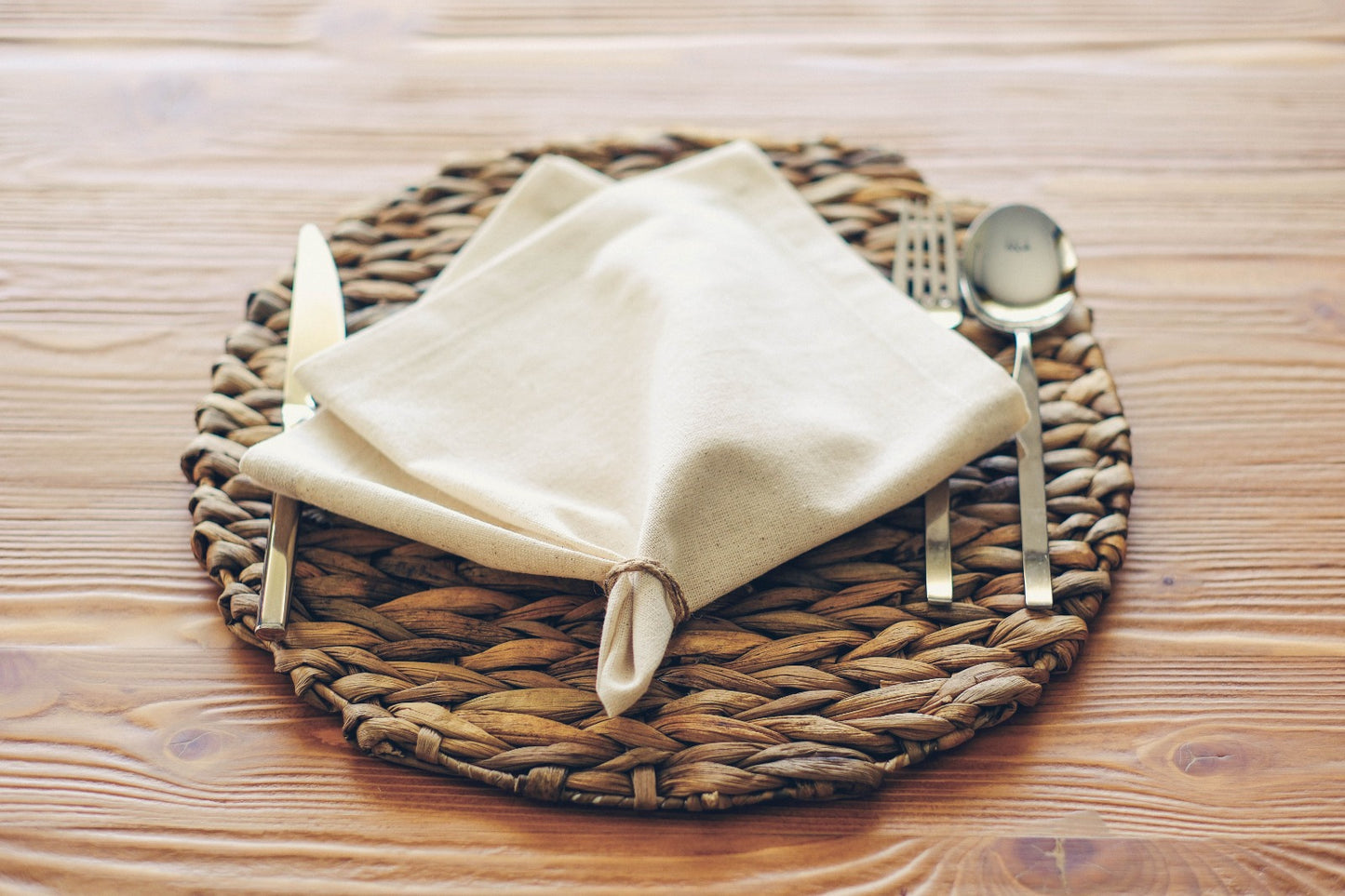 100% Cotton Linen Look Small Napkins 34x34 cm, Boho Dining Decoration Table Napkins Plain Beige Cream