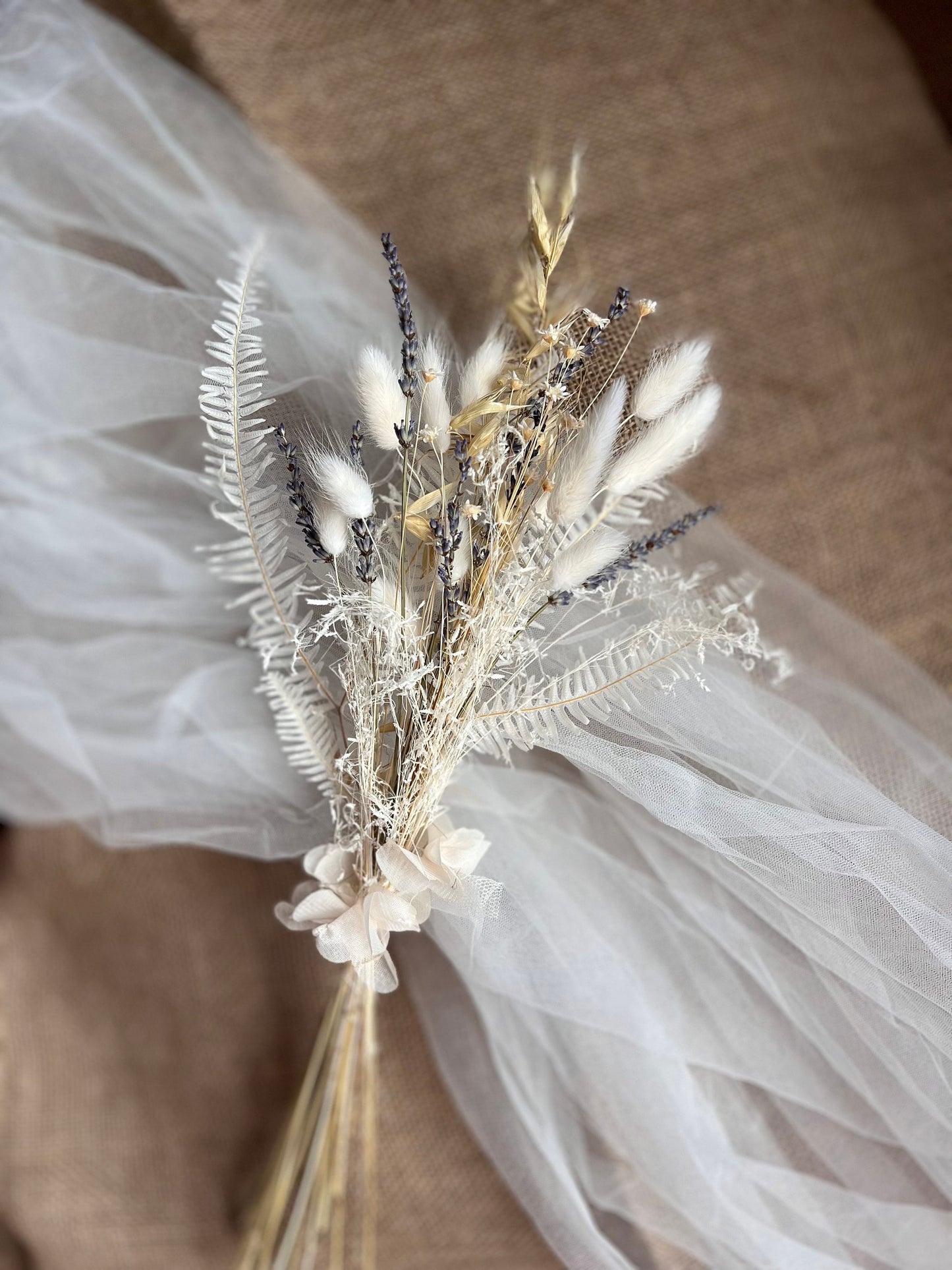 Bohemian Dried Flower Arrangement, Boho Style Minimal Floral Arrangement, Wild Look Dried Flower Bouquet in Ivory and Earthy Colours