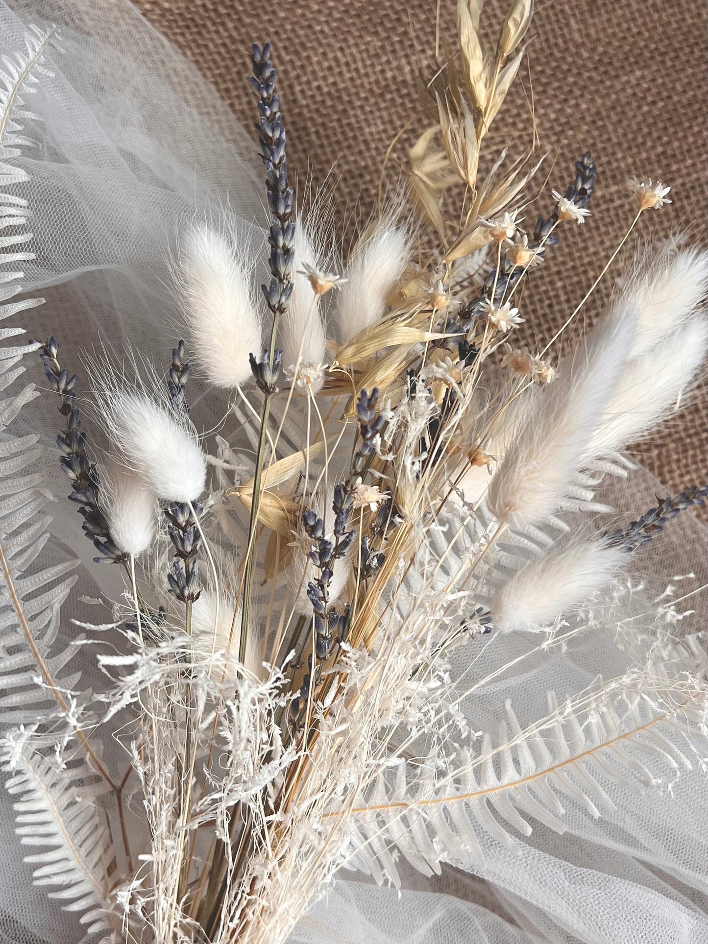 Bohemian Dried Flower Arrangement, Boho Style Minimal Floral Arrangement, Wild Look Dried Flower Bouquet in Ivory and Earthy Colours