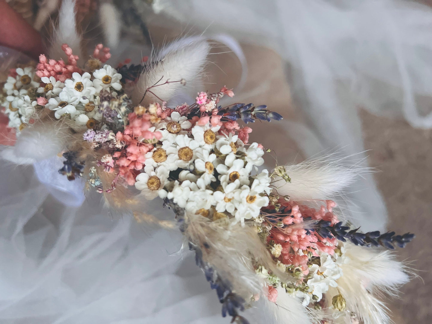 Colourful Bridal Bouquet, Pastel Dried Flower Bouquet, Boho Floral Accessories for Brides