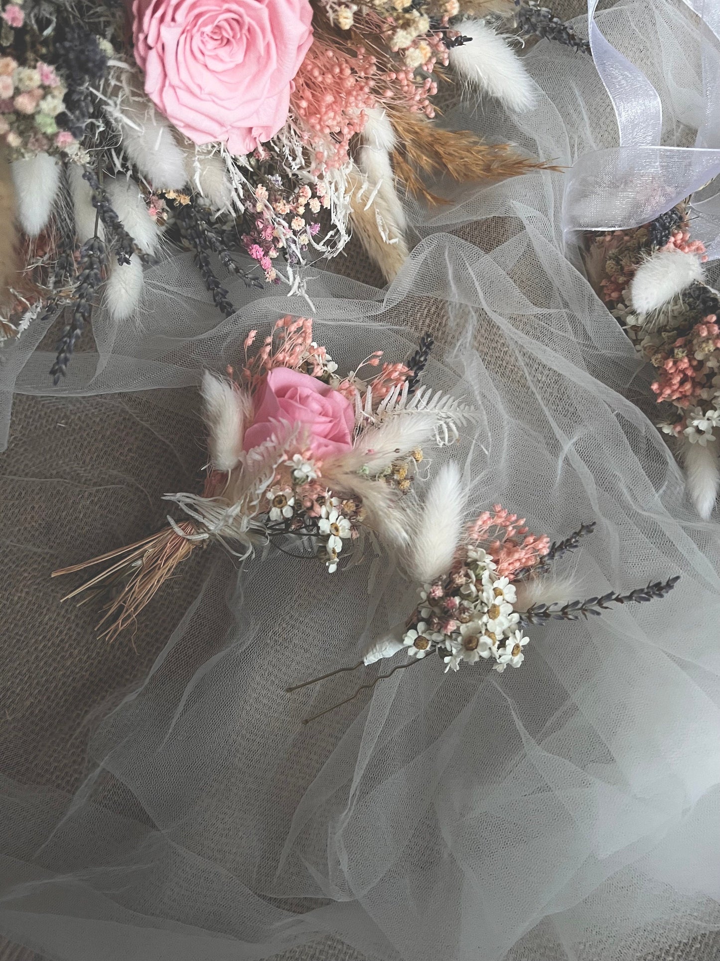 Colourful Bridal Bouquet, Pastel Dried Flower Bouquet, Boho Floral Accessories for Brides