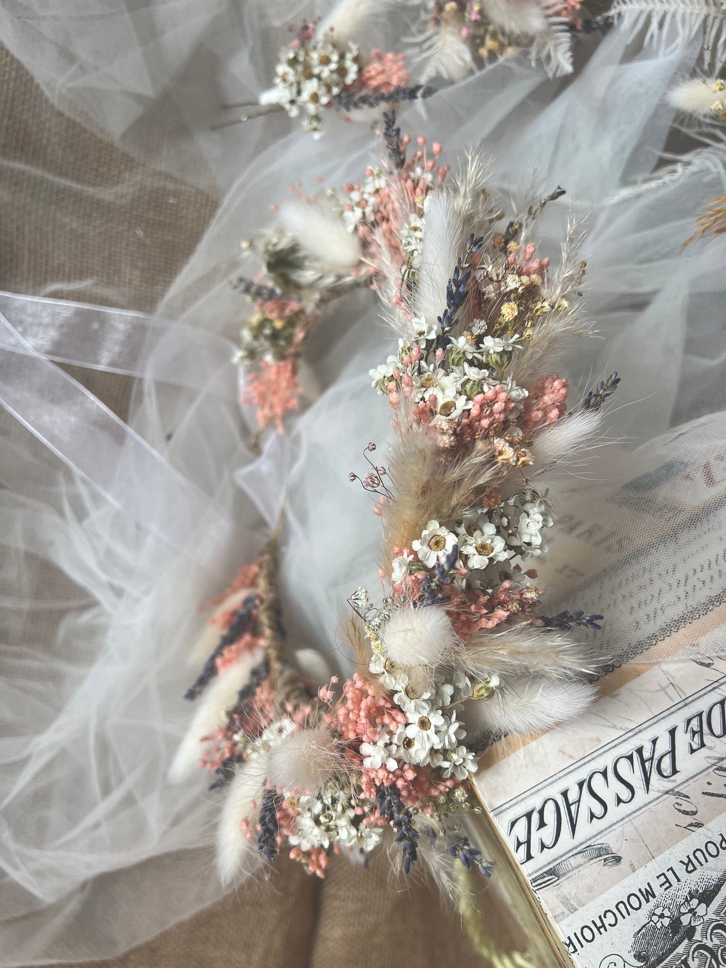 Colourful Bridal Bouquet, Pastel Dried Flower Bouquet, Boho Floral Accessories for Brides