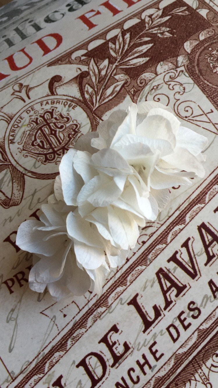 White Flower Barrette, Boho Bridal Headpiece, Preserved Hydrangea, Bohemian Wedding Accessories, Stabilised Flower Headband, Bride Headpiece