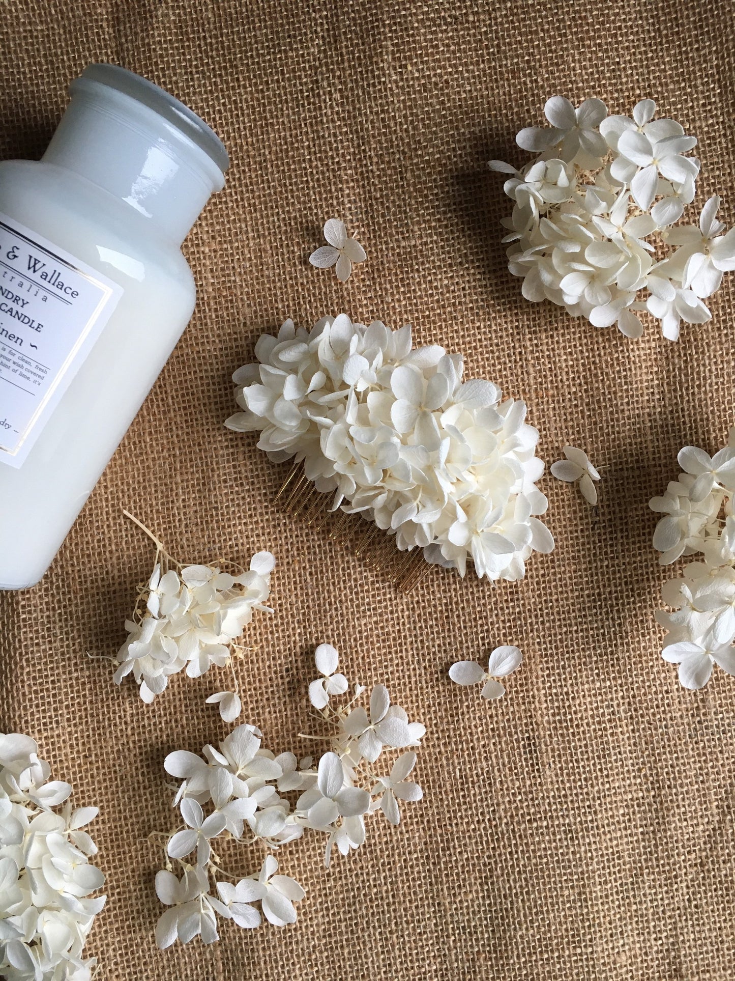 Boho Bridal Off White Ivory Dried Real Flower Hair Piece, Summer Wedding Romantic Bride Dry Flower Hair Comb, Floral Headpiece