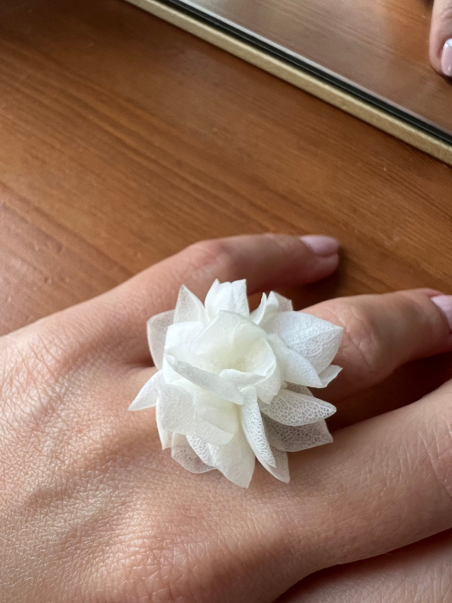 Adjustable Flower Ring, Bridesmaids Gift, Floral Ring Silver Colour, Everlasting Bohemian Flower Jewellery,
