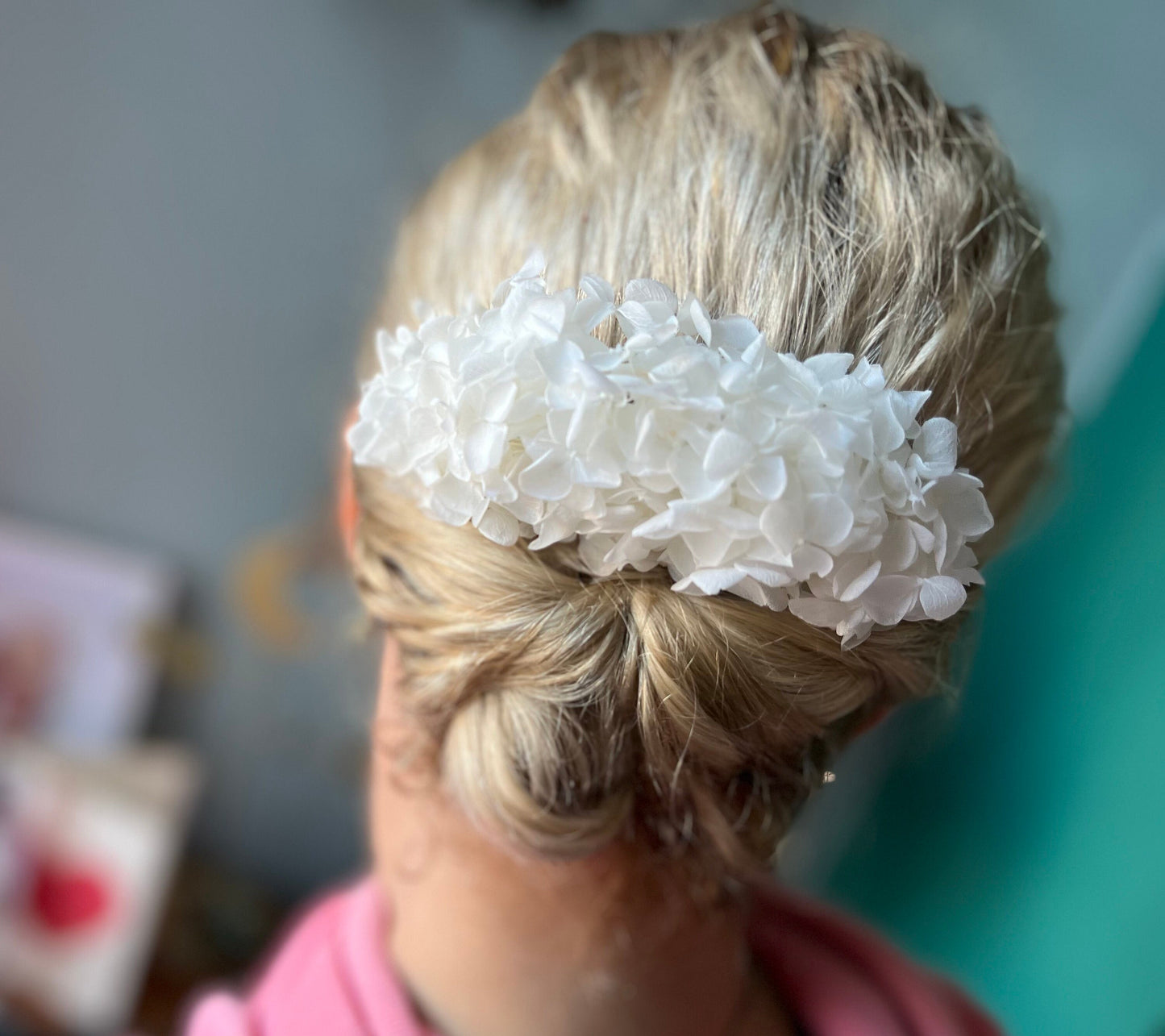 Boho Bridal Off White Ivory Dried Real Flower Hair Piece, Summer Wedding Romantic Bride Dry Flower Hair Comb, Floral Headpiece