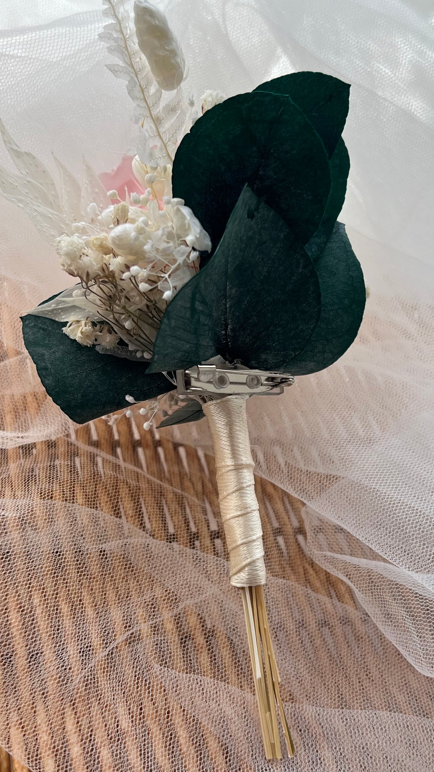 Pink Rose and Eucalyptus Boutonniere, Pink Wedding Corsage Flowers
