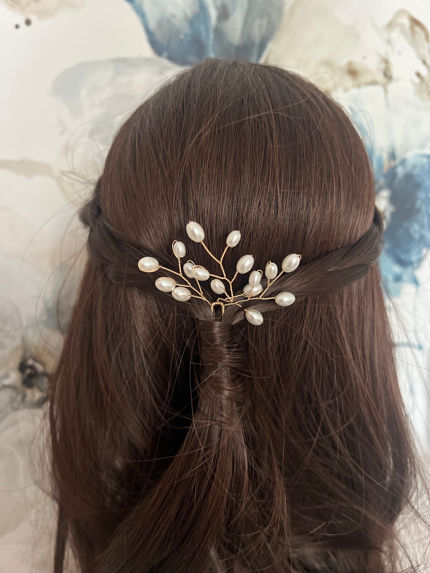 Pearl Minimal Bridal Hair Pins in Gold