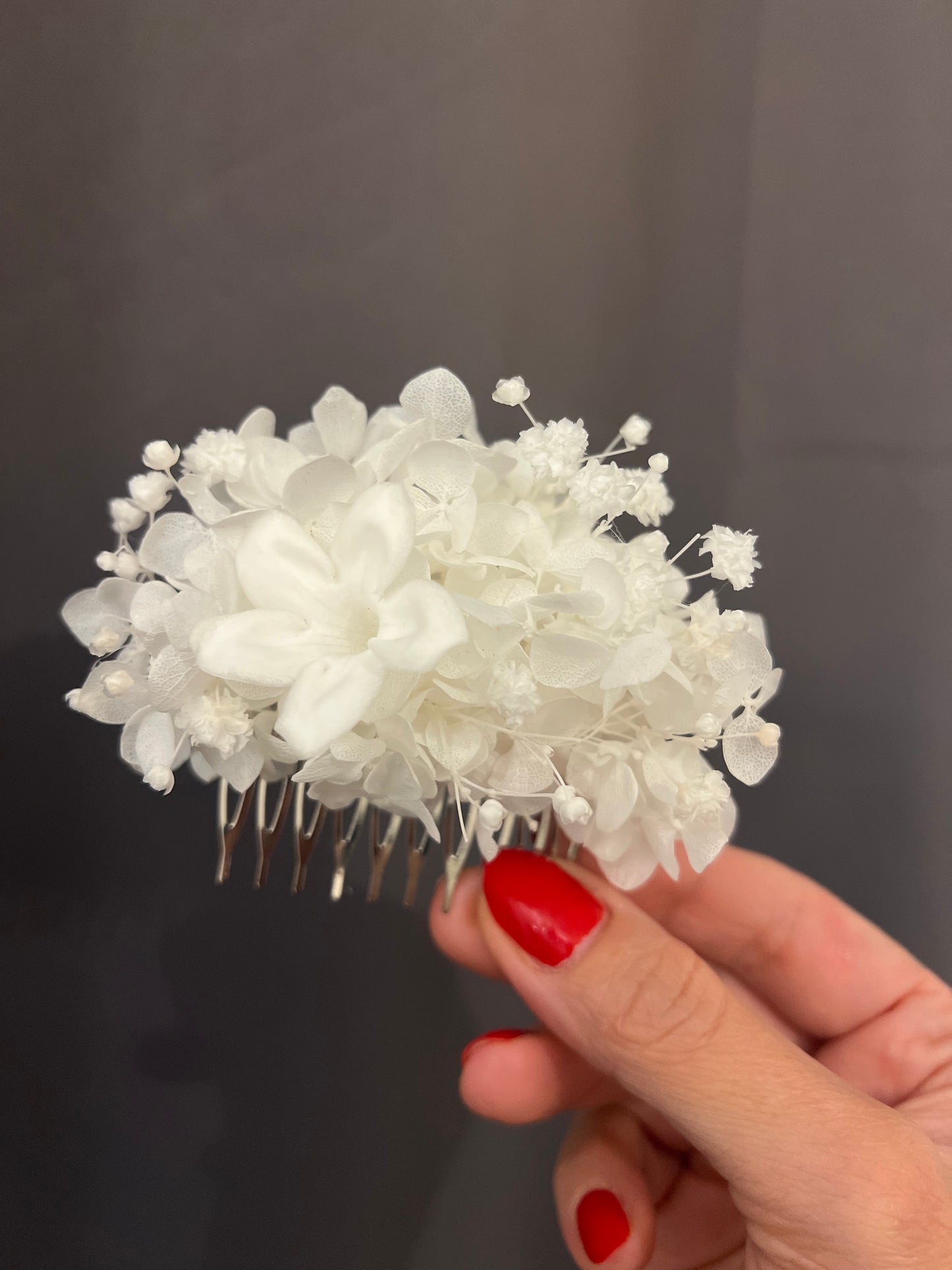 Bridal Headpiece: White Hydrangea and Jasmine Headpiece for Wedding