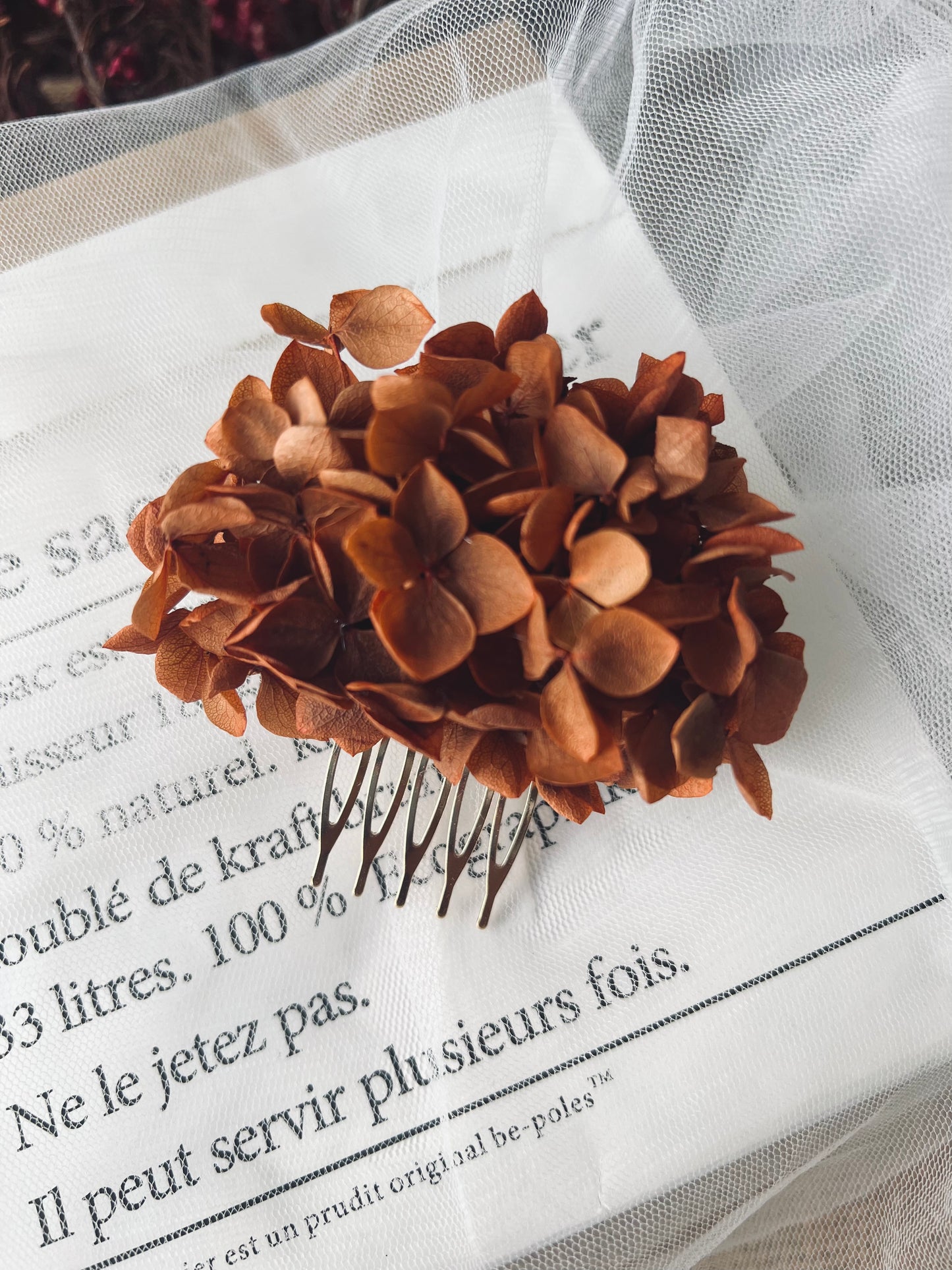 Autumnal Boho Dried Flower Crown Burnt Orange Terracotta Gold Ivory Bridal Floral Headband, Rustic Floral Hair Accessories Set Floral Comb