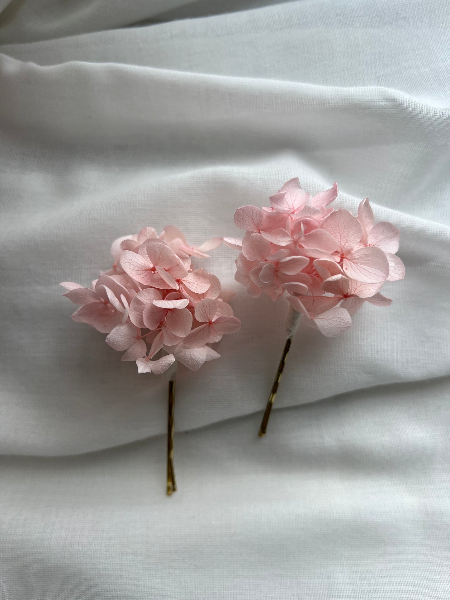 Blush Pink Hydrangea Hair Pins