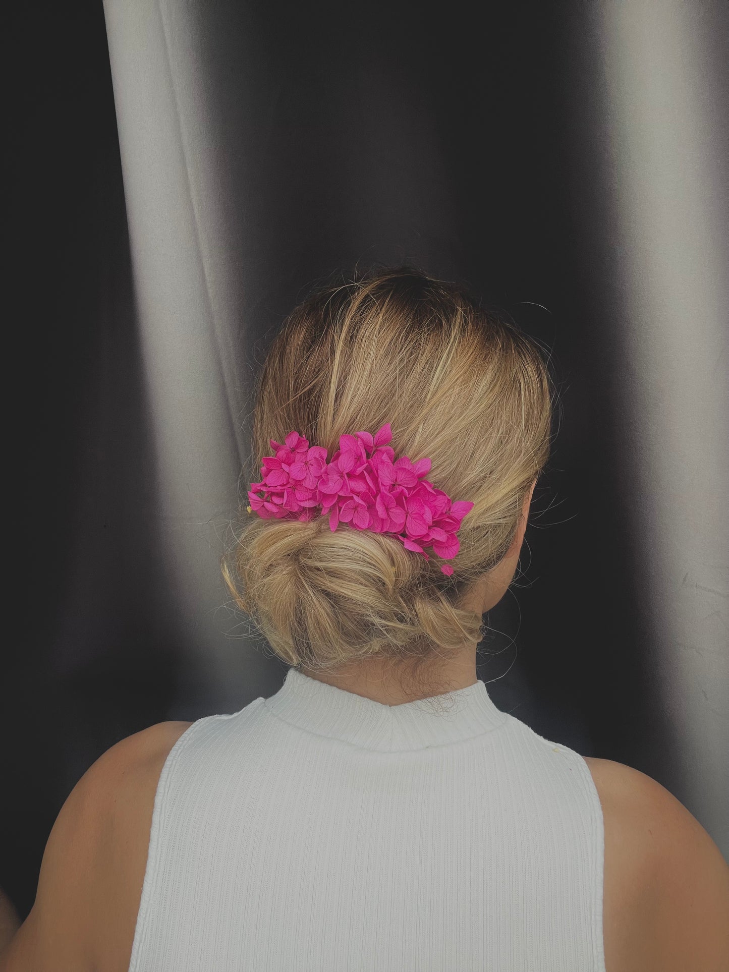 Fuchsia Deep Pink Hydrangea Hair Accessories, Set of 3 Hair Pins, Pink Flower Hair Clip