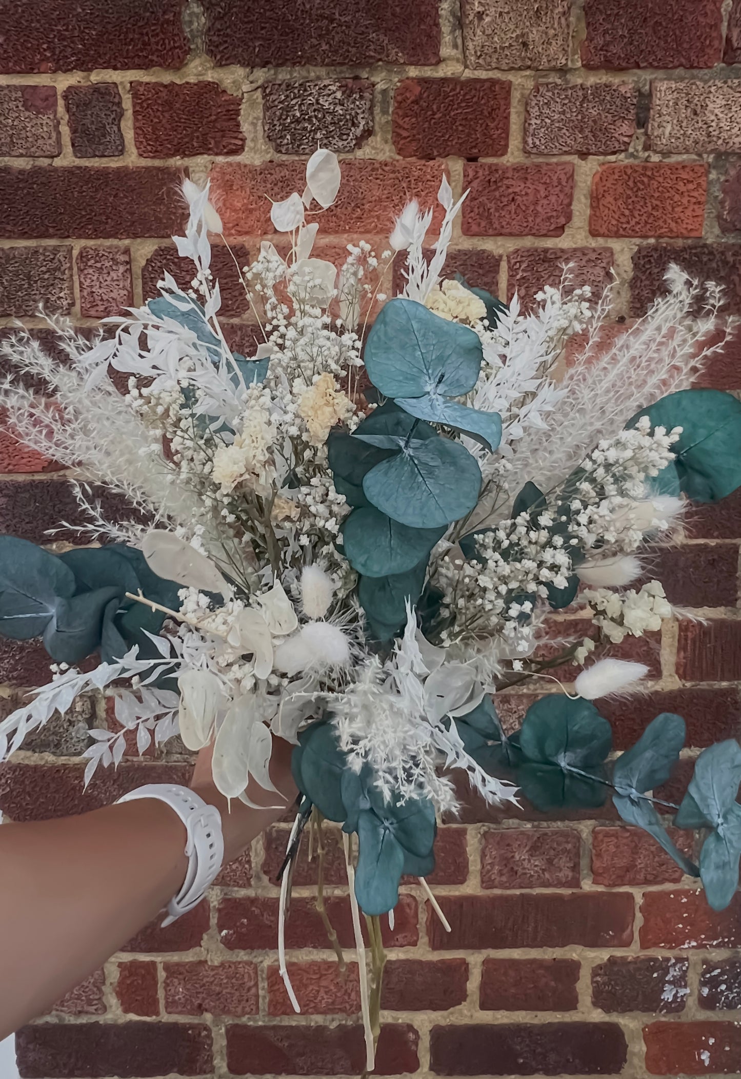Bohemian Bridal Bouquet Dried Wildflowers, Gypsophilas and Eucalyptus