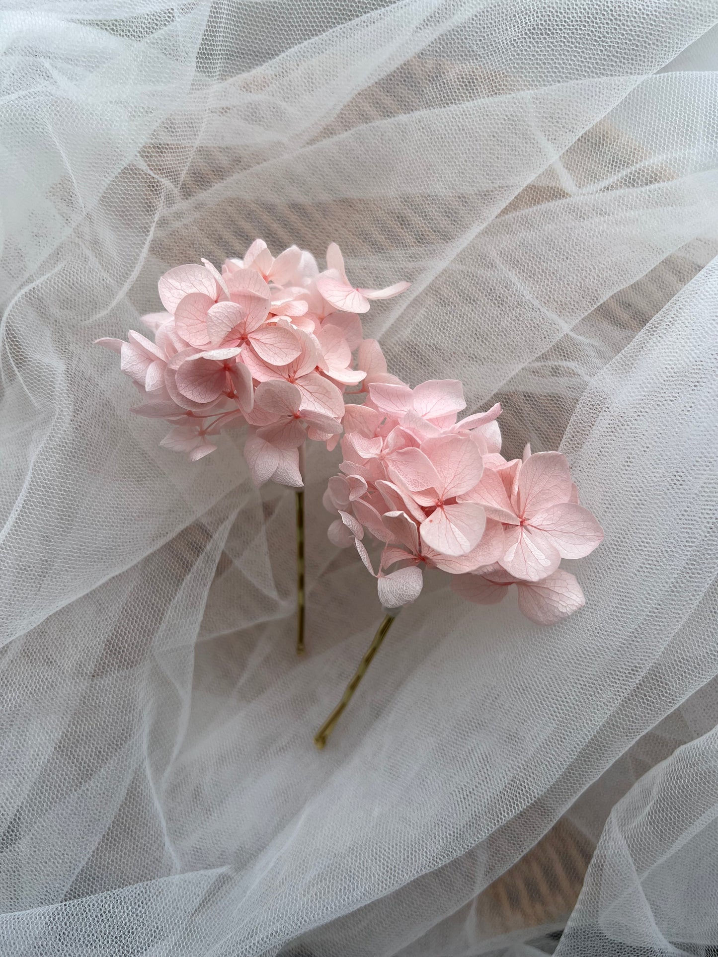Blush Pink Hydrangea Hair Pins