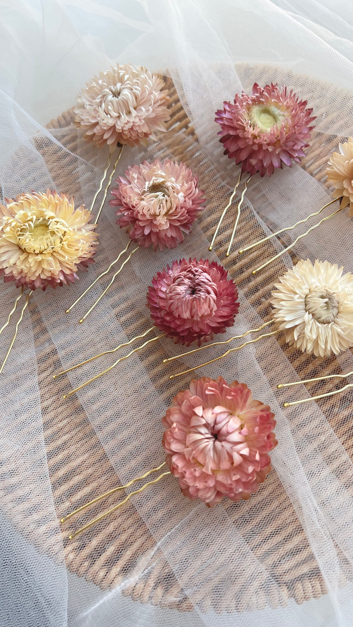 Dried Flower Hair Pins, Bridal Pink Floral Hair Pins, Blush Pink Hair Accessories, Minimal Flower Hair Pin Set, Wedding Hair Pins