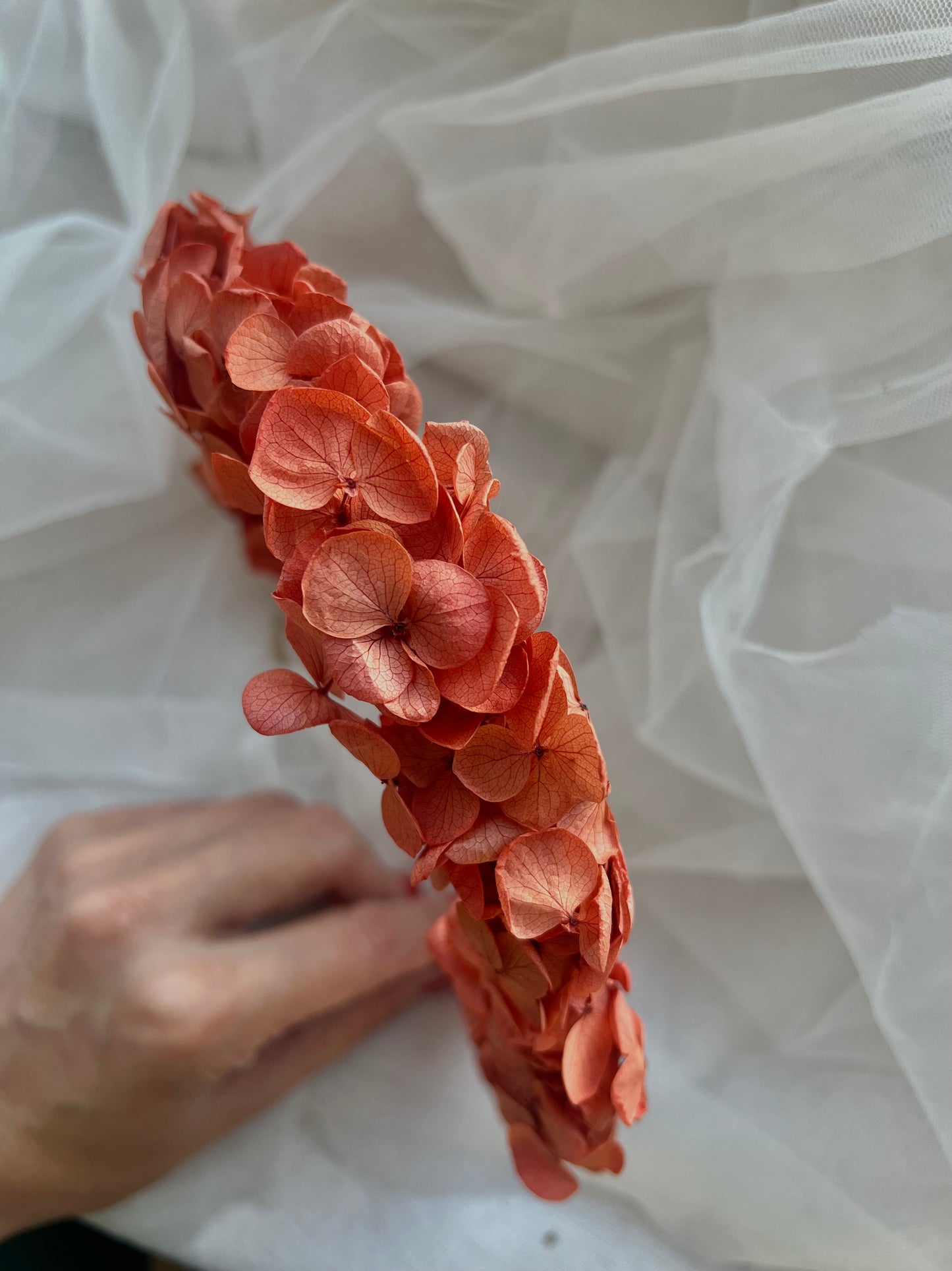 Coral Orange Floral Headband