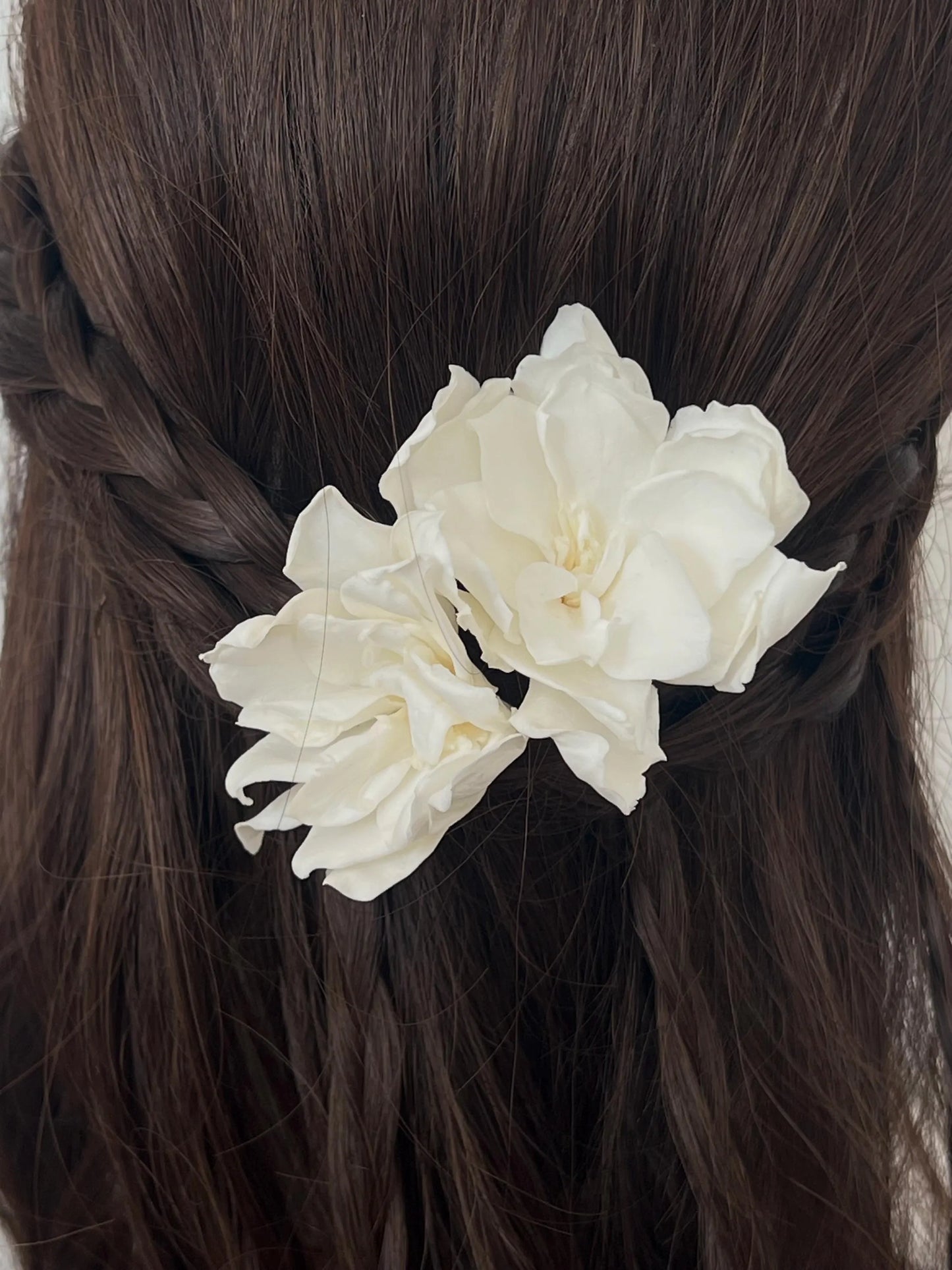 Preserved Gardenia Hair Pins - Bridal Floral Headpiece